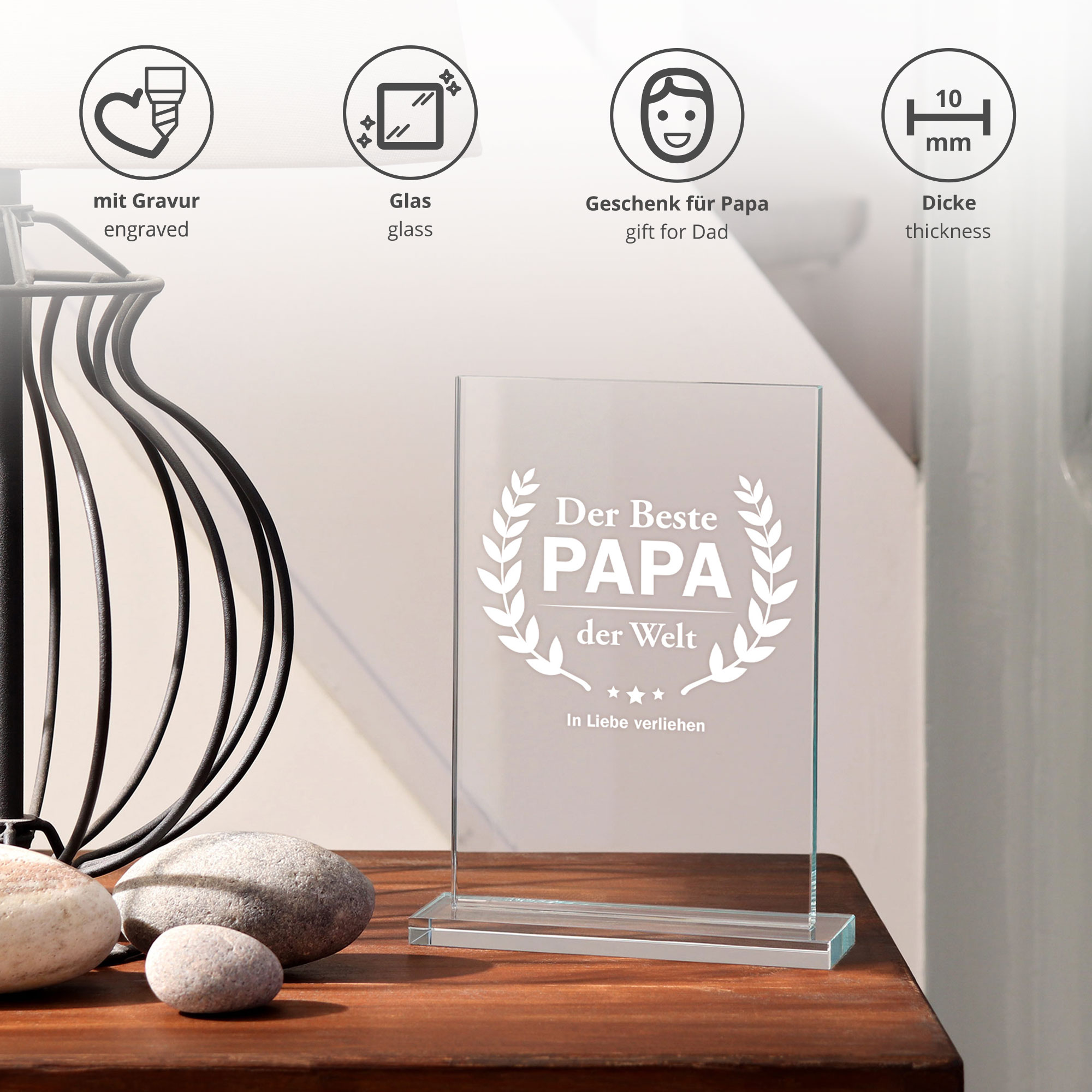 Glaspokal - Auszeichnung für besten Papa 0021-0001-DE-0004 - 3