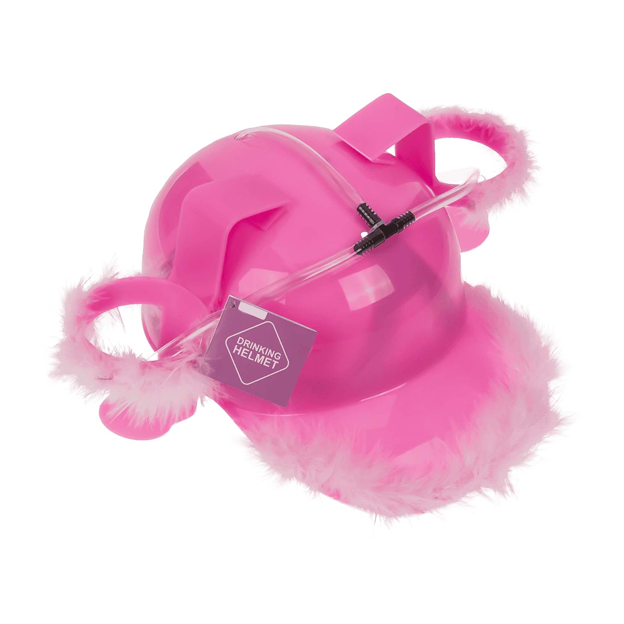 Bierhelm pink mit Glitzer Puscheln