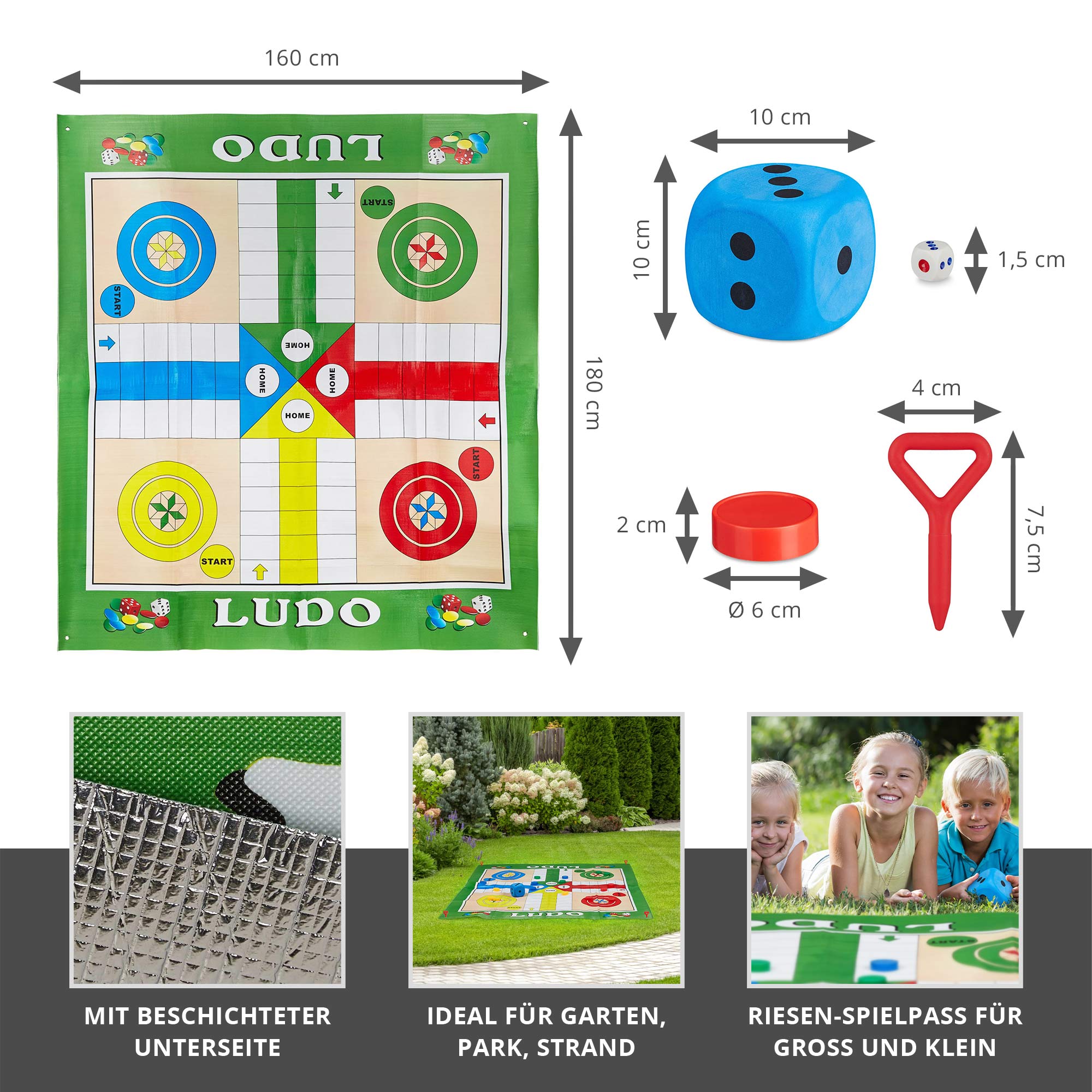 XXL Garten Ludo - Outdoor Gesellschaftsspiel