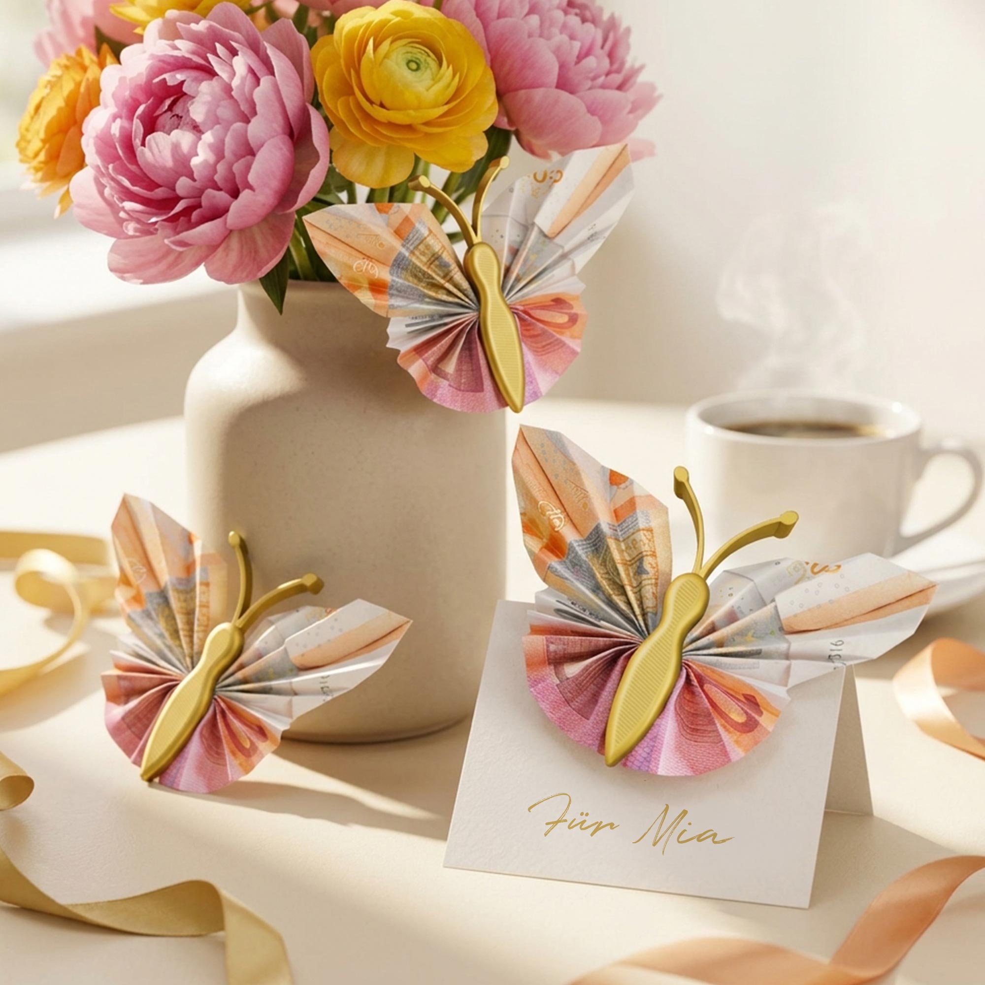 Geldgeschenk Schmetterling Gold - 3er Set Geschenkverpackung für Geld Geldgeschenk Schmetterling Gold - 3er Set Geschenkverpackung für Geld