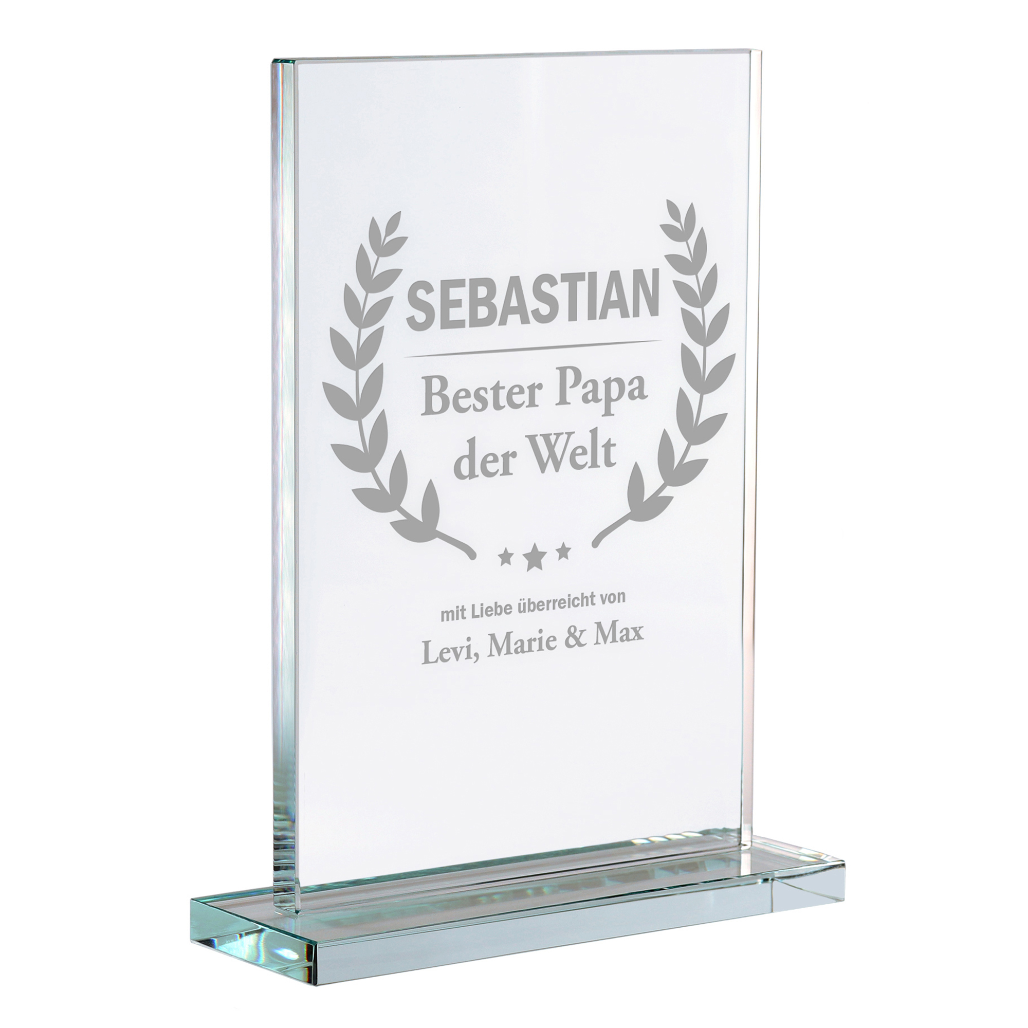 Personalisierter Glaspokal - Auszeichnung für Besten Papa 2162-22-MZ - 4