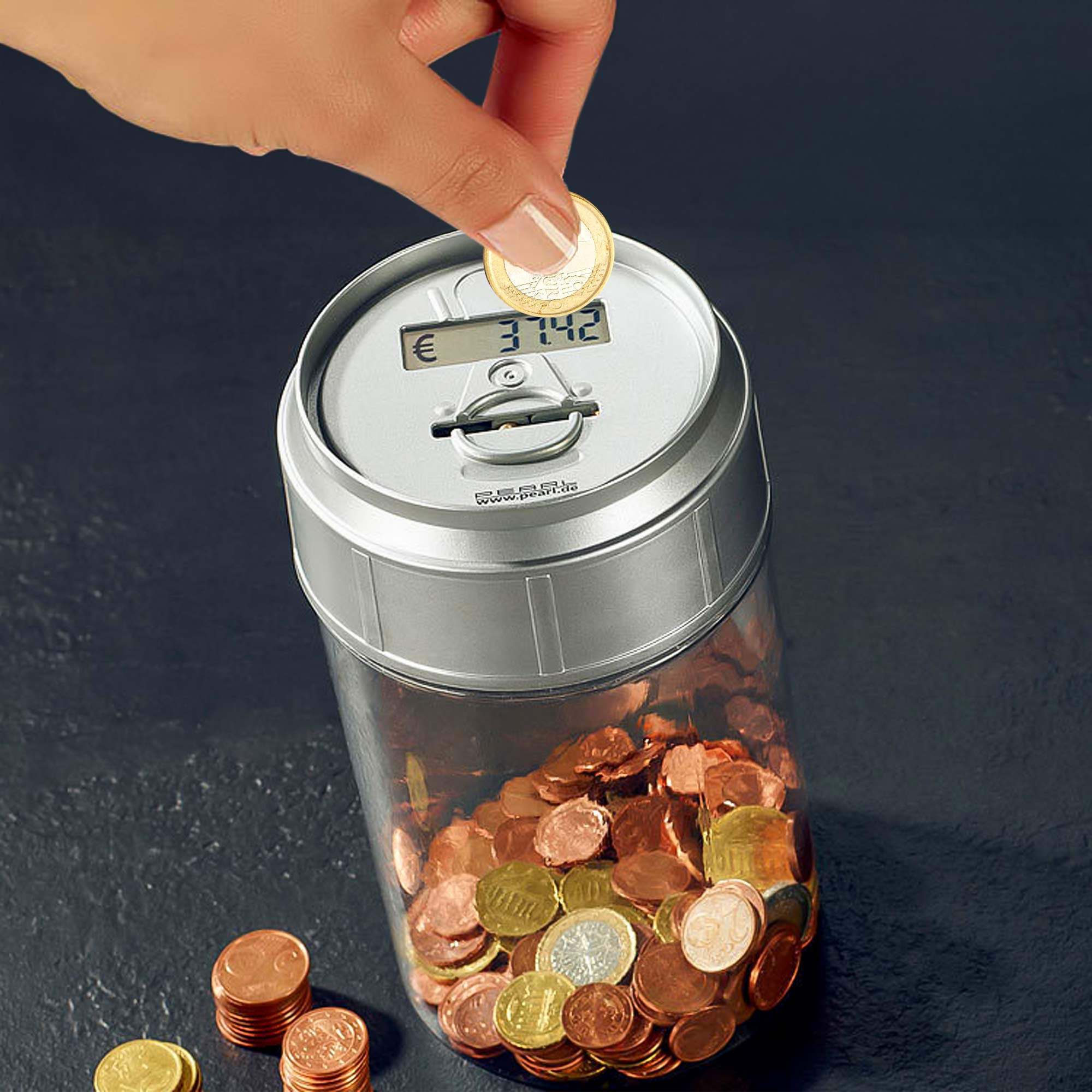 Spardose mit Zählwerk - Münzzähler