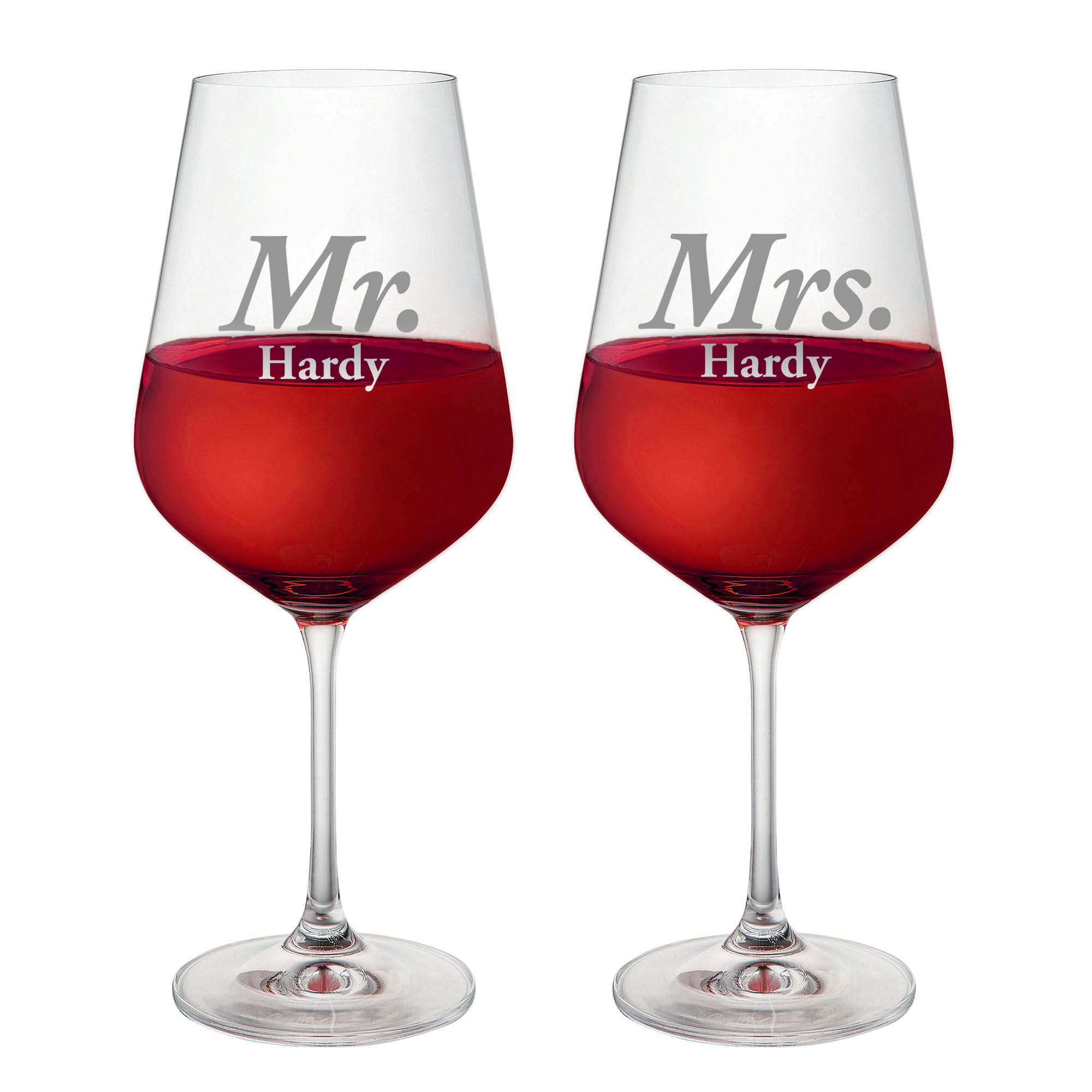 Weingläser - Mr and Mrs