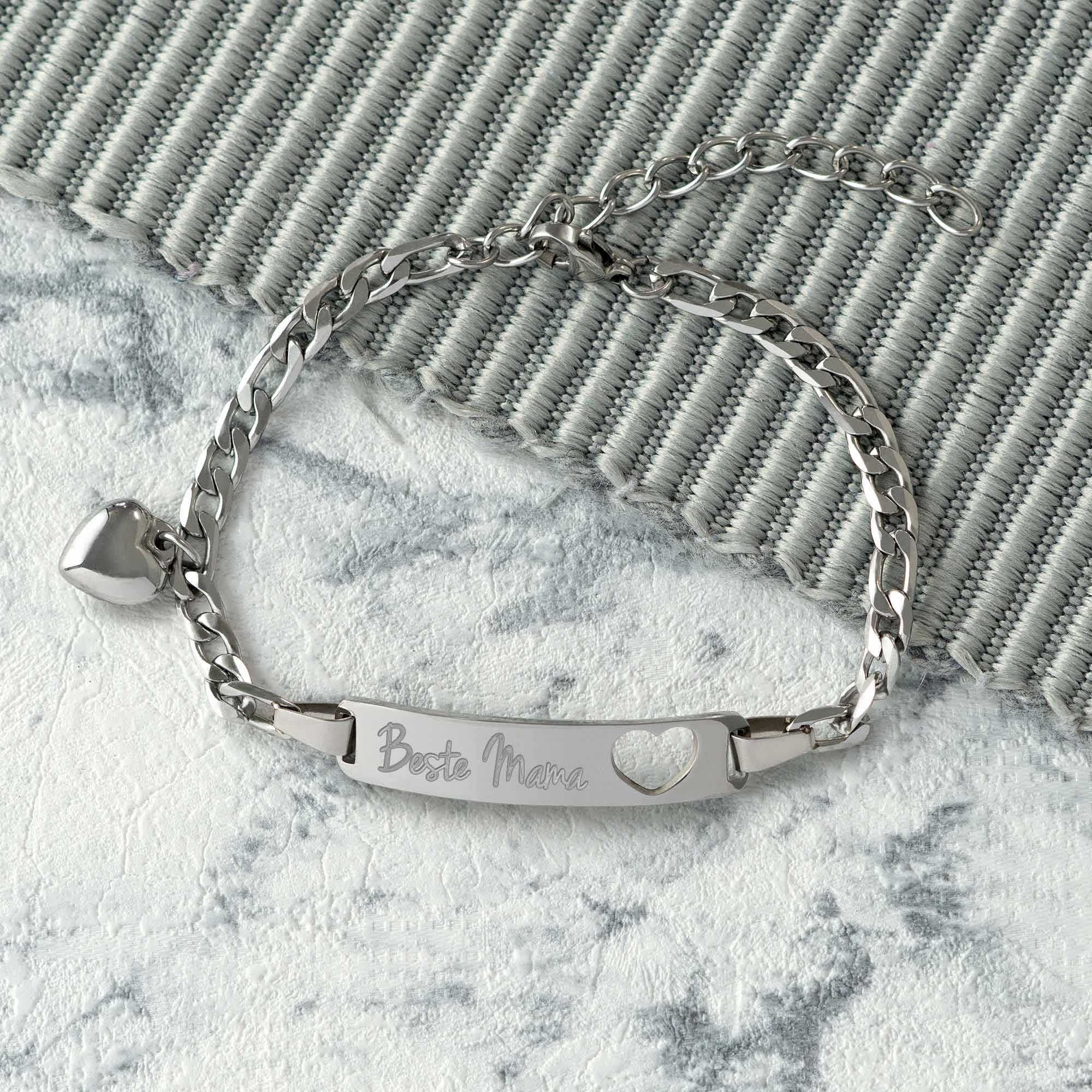 Silber Armband mit Herzstanze - Beste Mama 427-180-MZ - 6