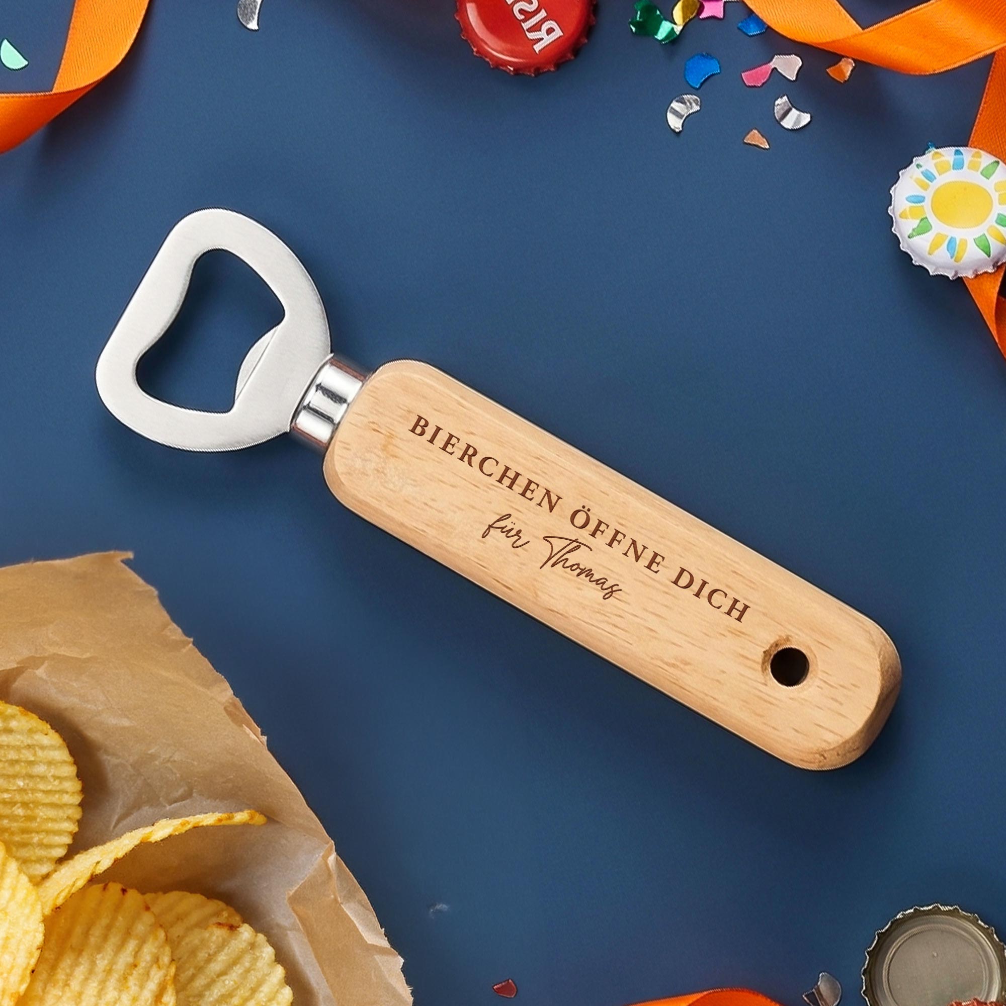 Personalisierter Flaschenöffner aus Holz Personalisierter Flaschenöffner aus Holz