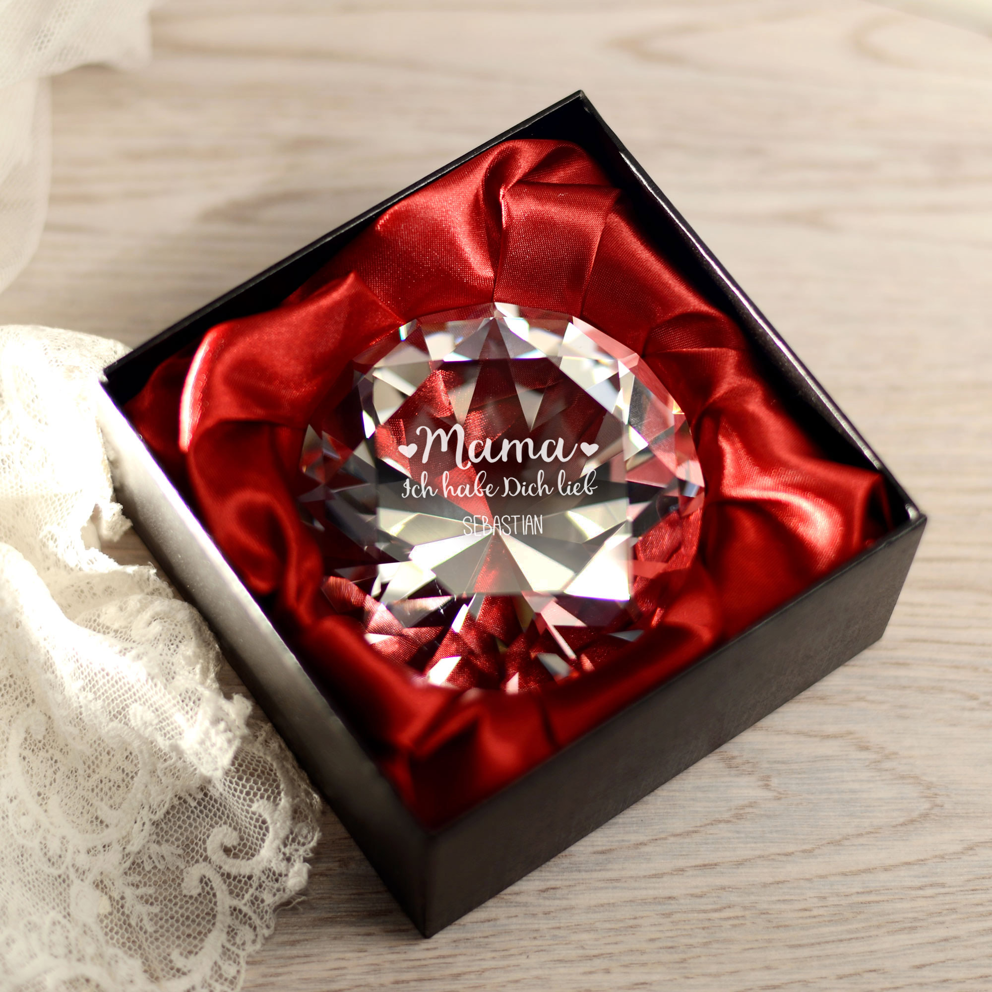 Kristall - Diamant - Mama, wir haben dich lieb - Personalisiert Kristall - Diamant - Mama, wir haben dich lieb - Personalisiert