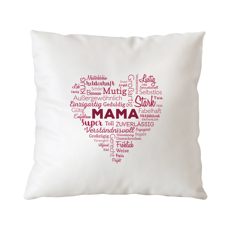 Personalisiertes Kissen für Mama - Herz aus Worten 3487 - 4