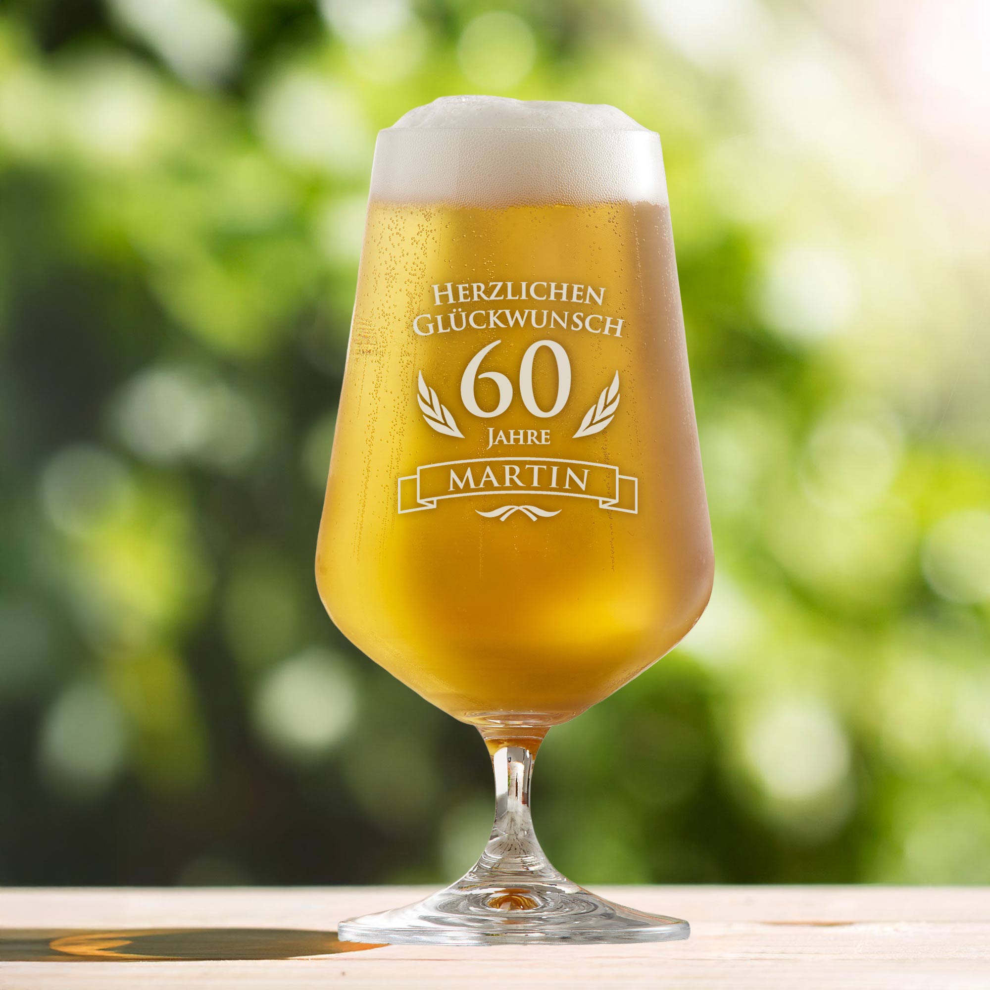 Bierglas zum 60. Geburtstag