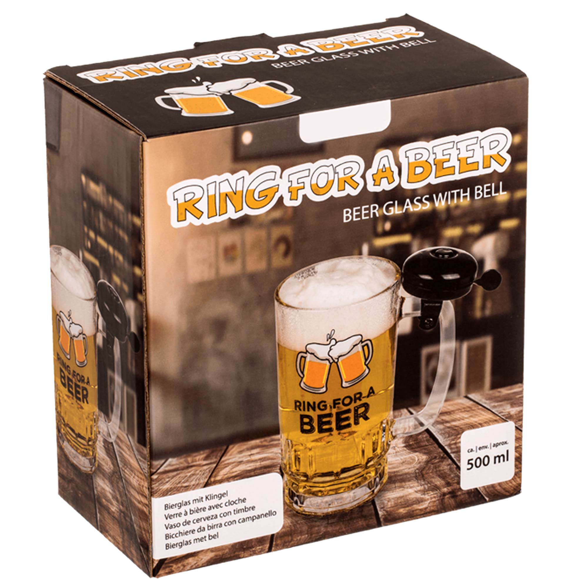 Bierkrug mit Klingel