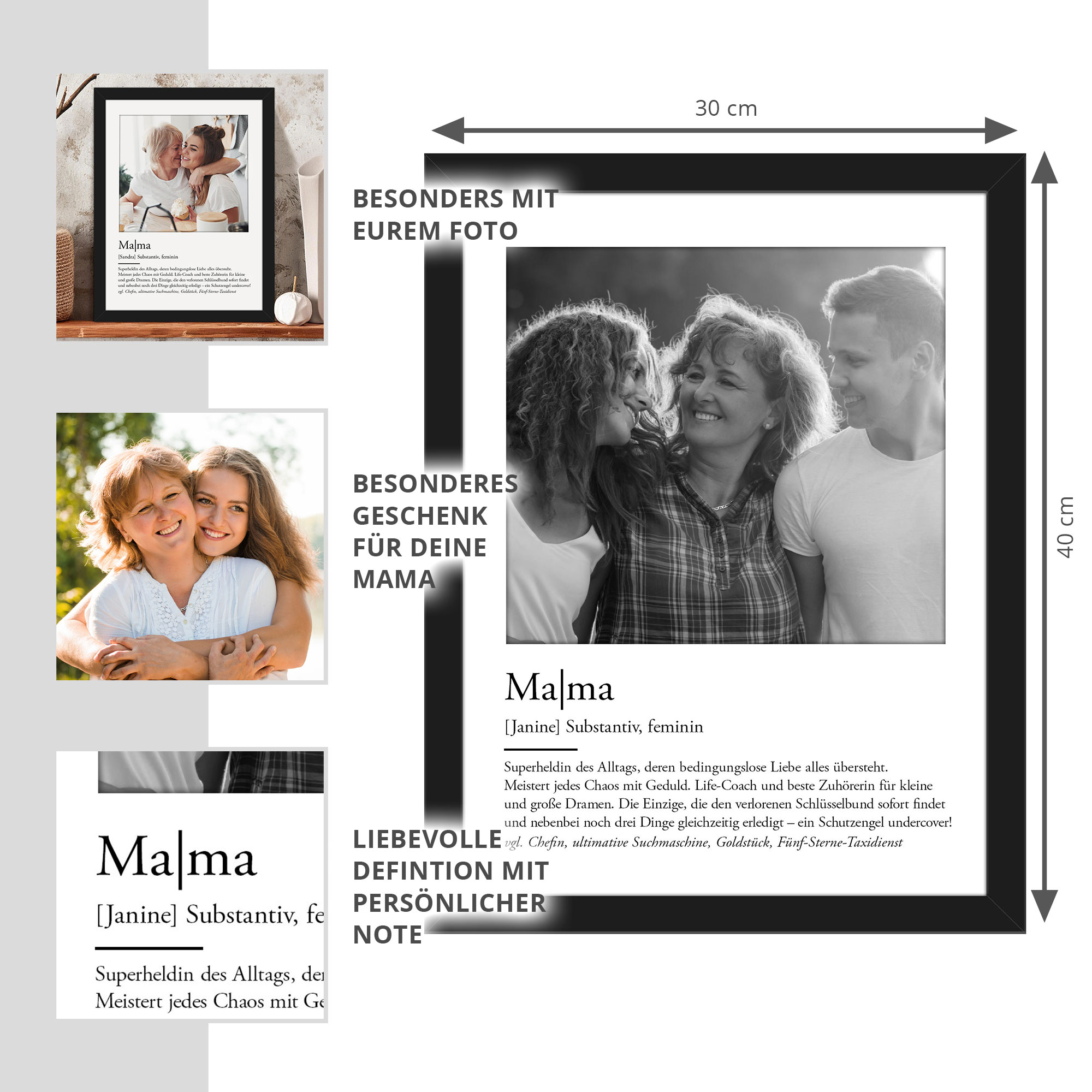 Definition Mama - personalisiertes Bild mit Foto Definition Mama - personalisiertes Bild mit Foto