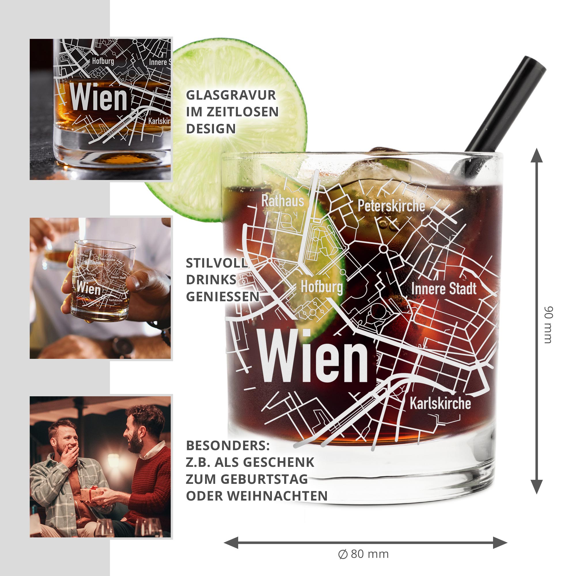 Whiskyglas - Stadtplan - Wien - Standard