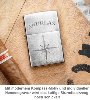 Zippo Feuerzeug mit Gravur - Kompass 3428 - 2