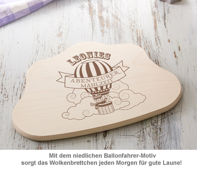 Wolkenbrettchen mit Gravur - Ballonfahrer 3230 - 2