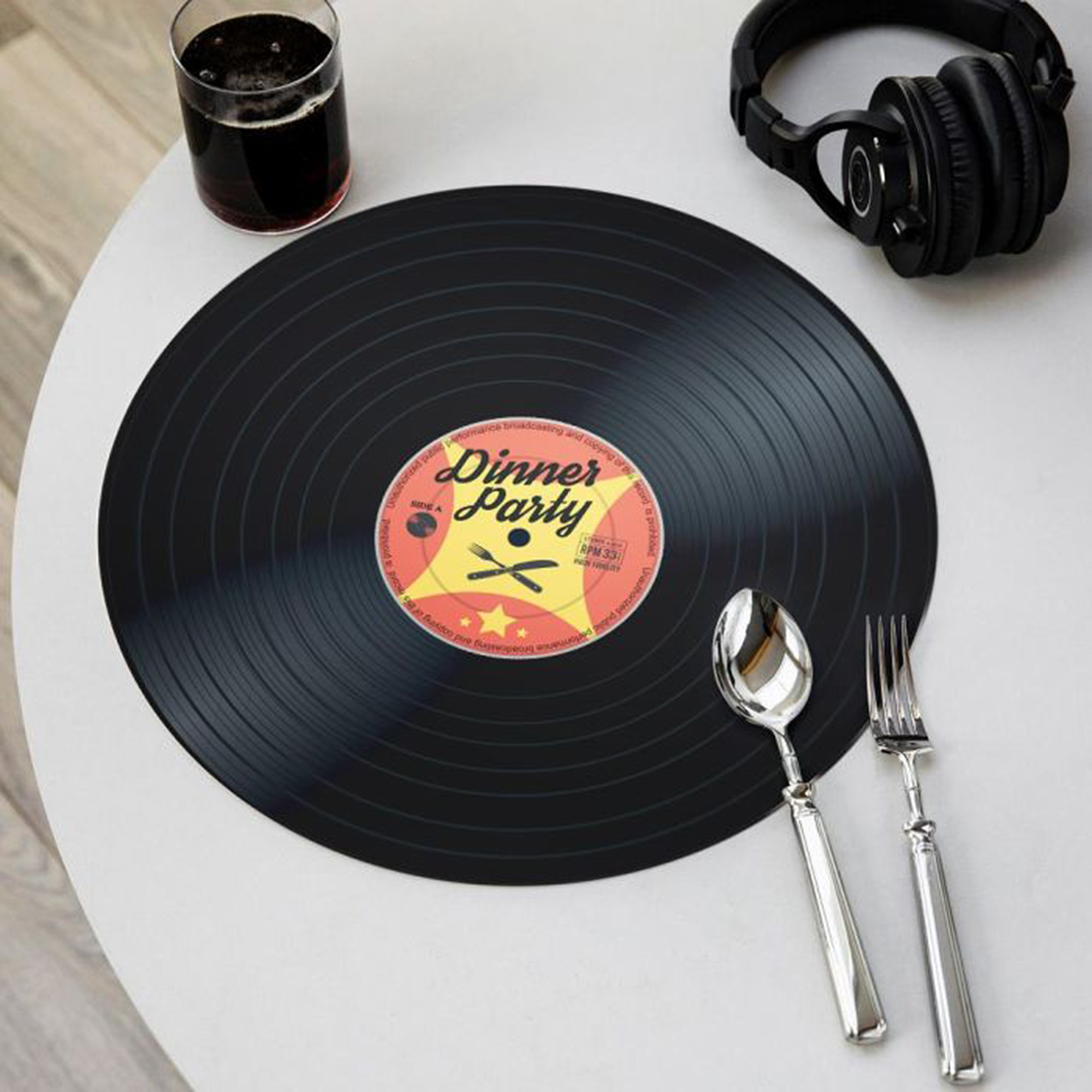 Tischset im Vinyl Schallplatten Look - 4-teilig