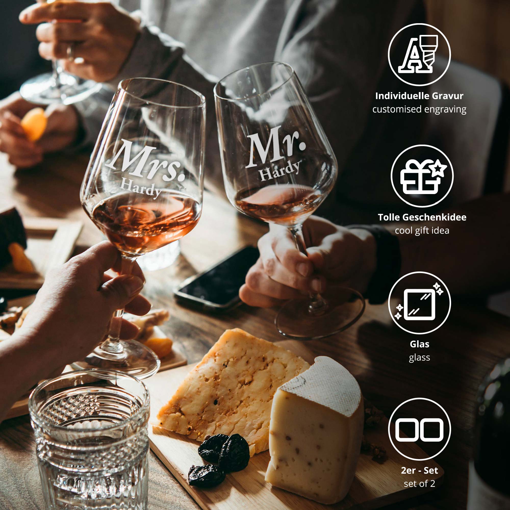 Weingläser - Mr and Mrs