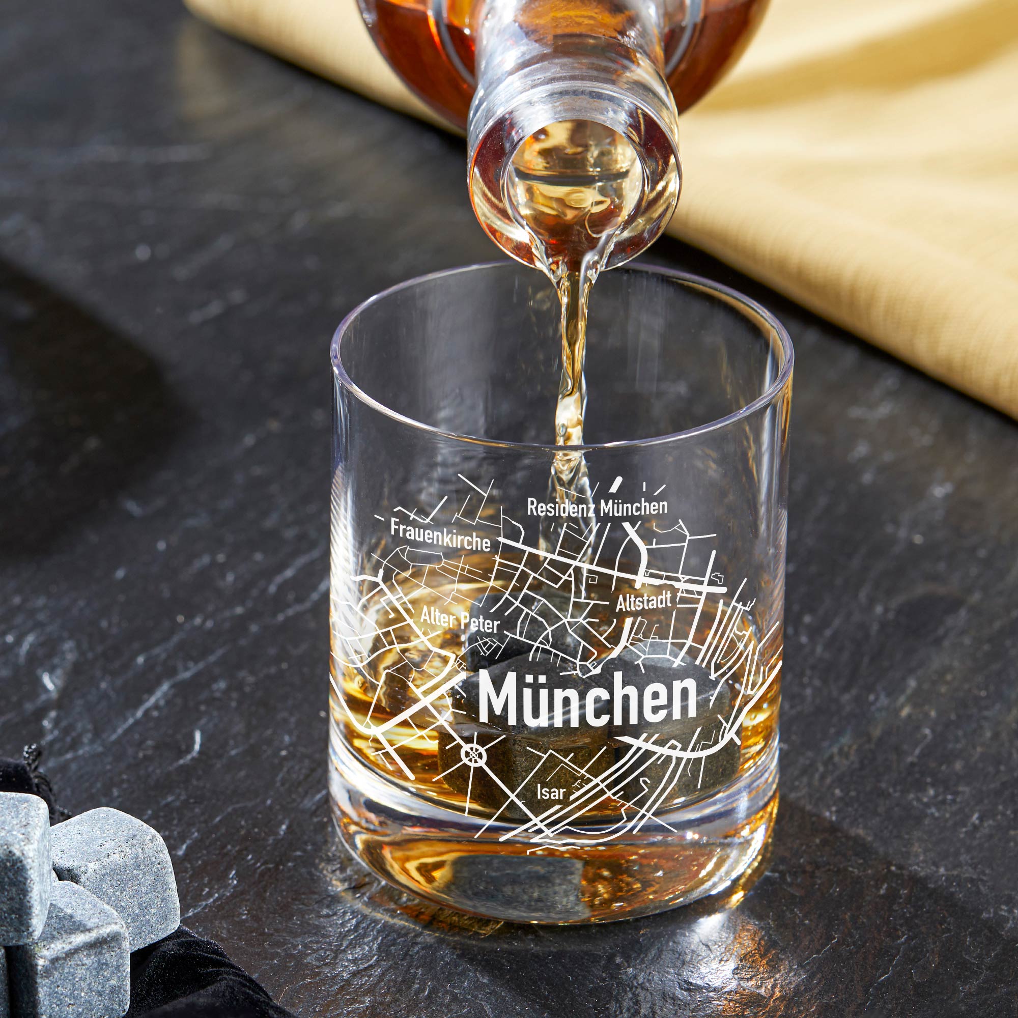 Whiskyglas - Stadtplan - München - Standard