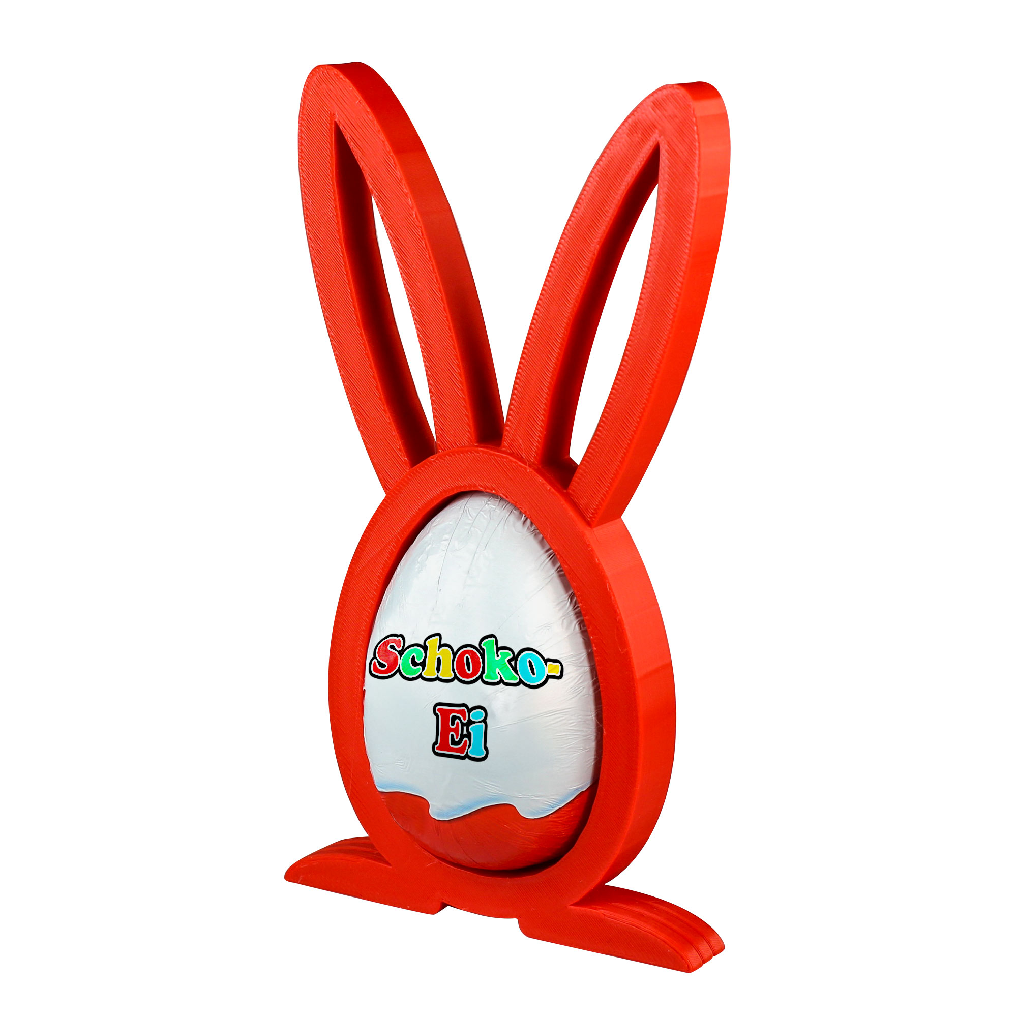 Osterhase Ü-Ei Halter Rot - 3er Set