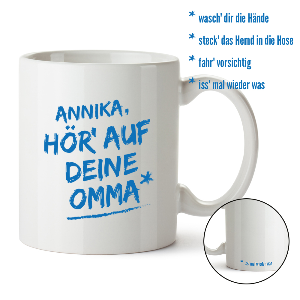 Personalisierte Tasse - Hör auf Deine Omma 2034