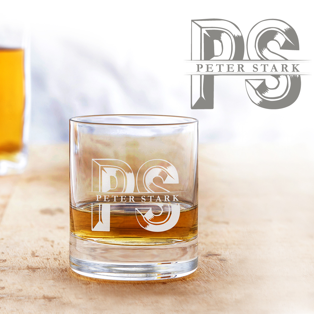 Personalisiertes Whiskyglas - Initialen 3127