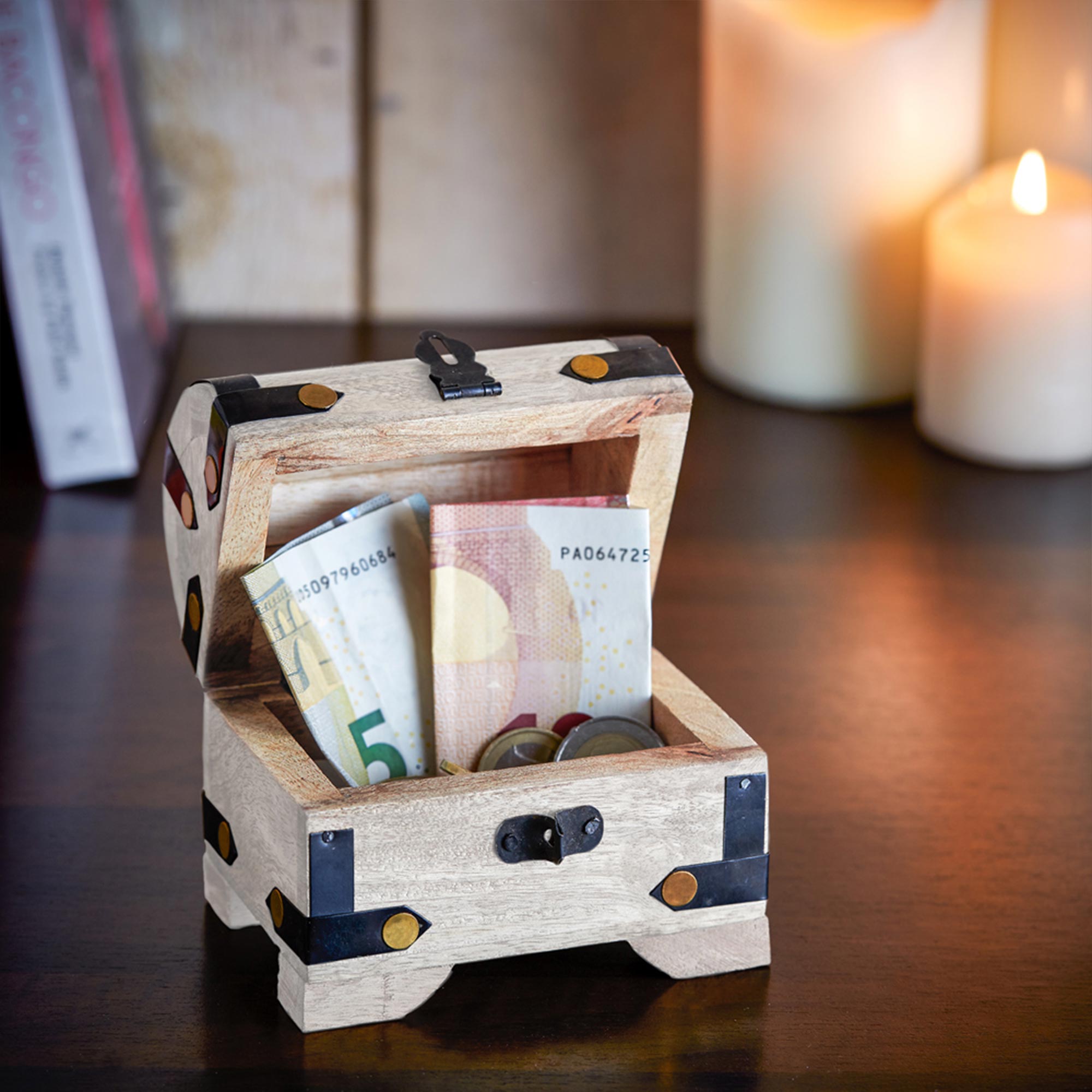 Mini Geld Schatztruhe zur Hochzeit Hochzeitsschatz - Weiß