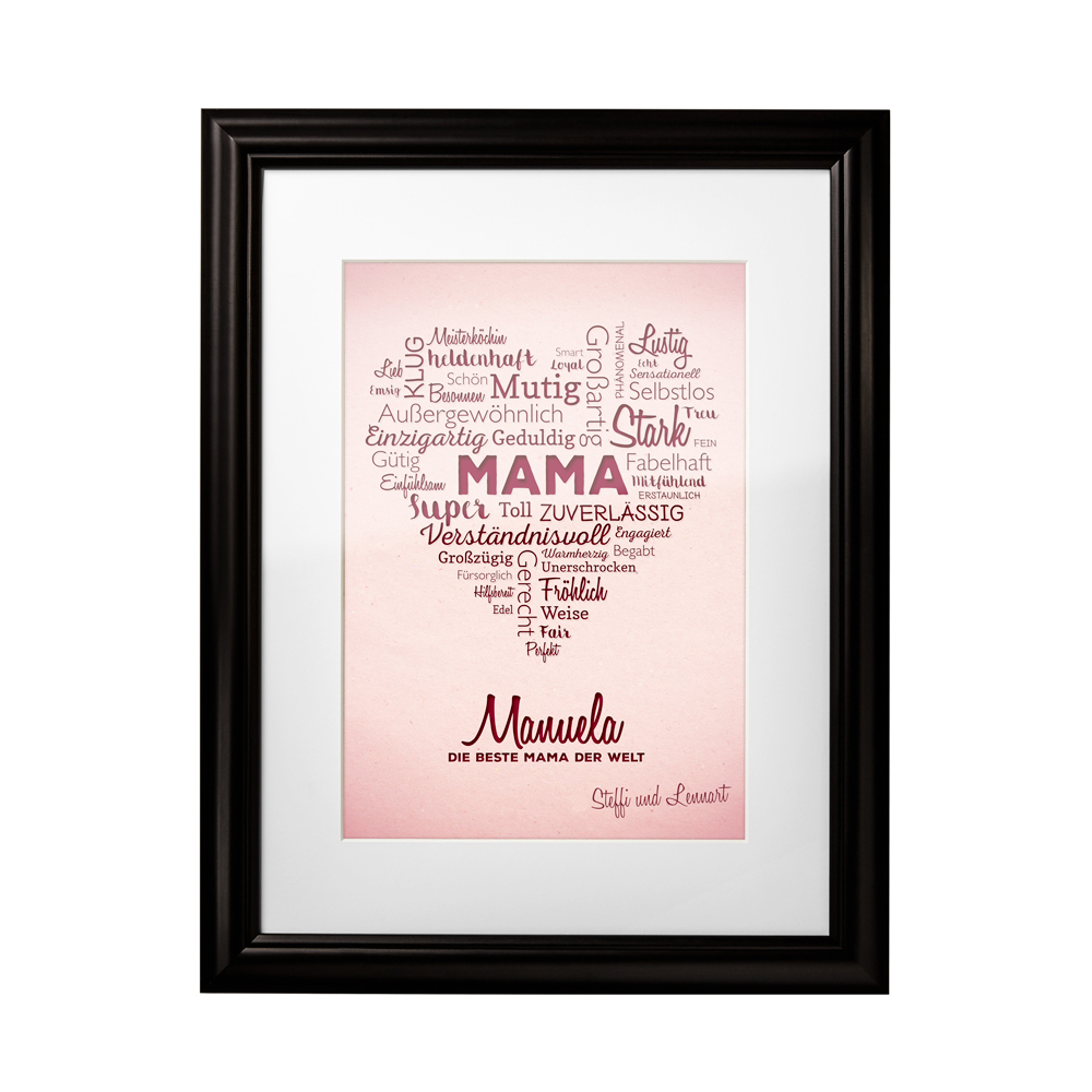 Herz aus Worten - personalisiertes Bild für Mama 3018 - 3
