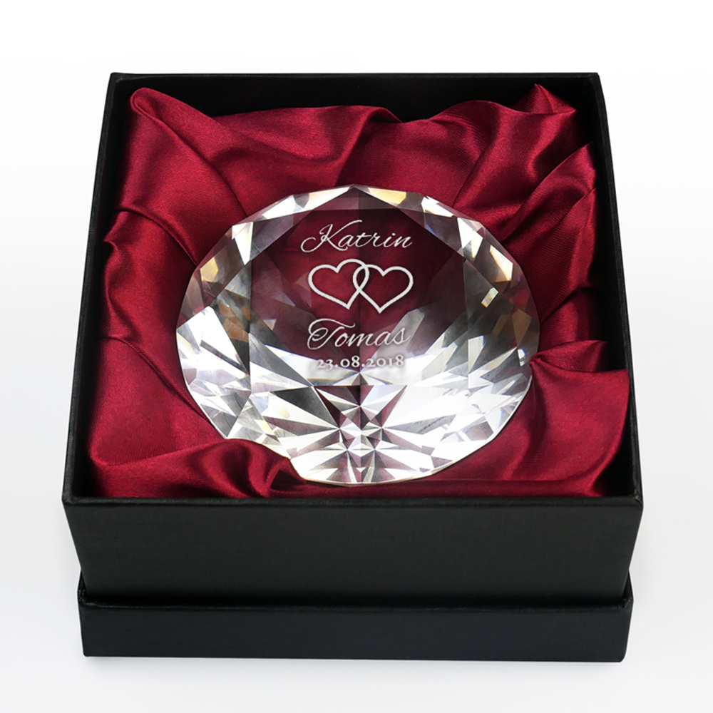 Diamant Kristall mit Gravur zur Hochzeit 4035 - 1