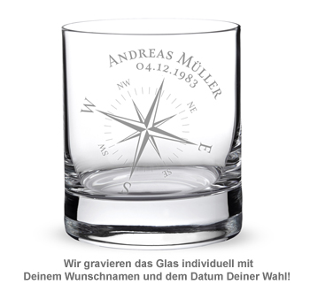 Personalisiertes Whiskyglas - Kompass 3220 - 1