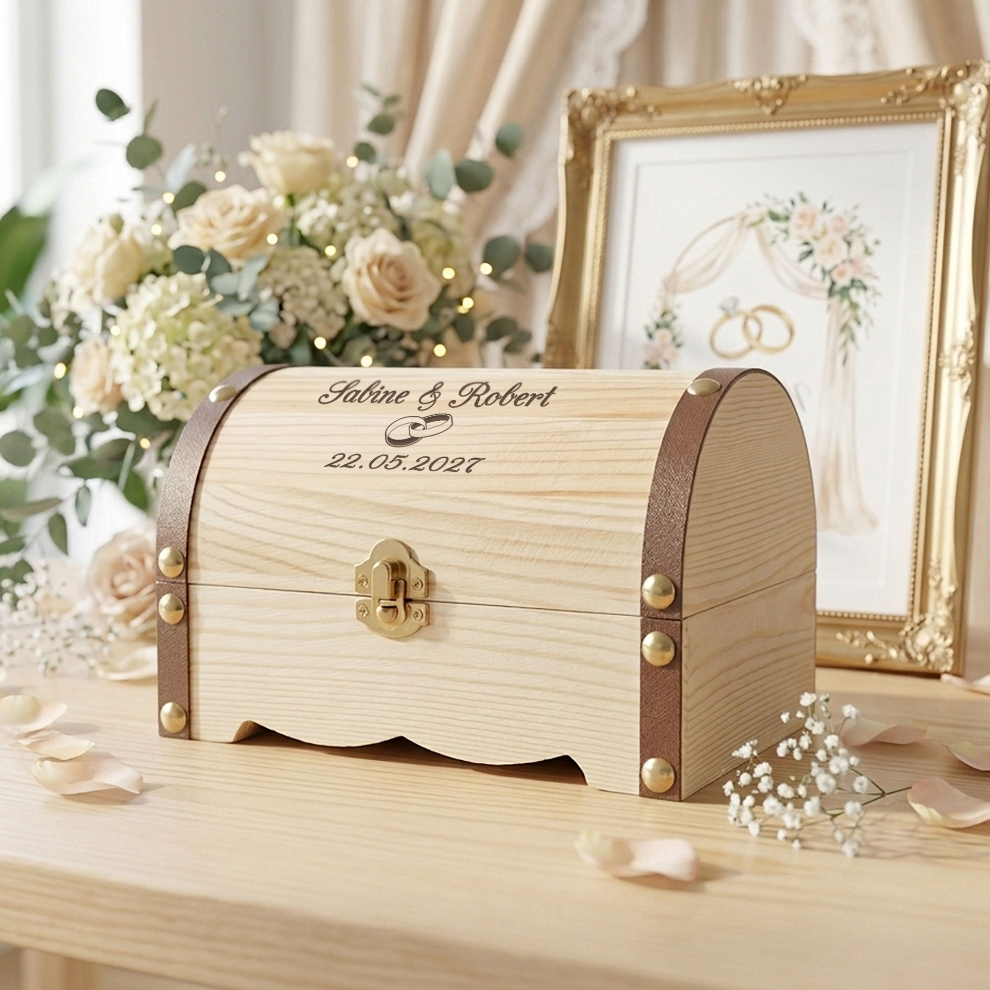 Geld Schatzkiste zur Hochzeit - Ringe Geld Schatzkiste zur Hochzeit - Ringe