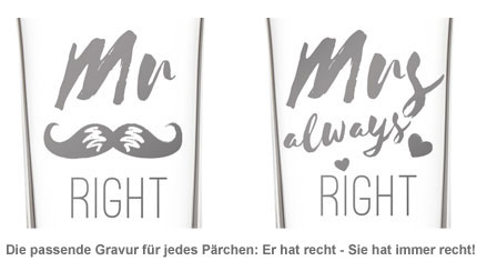 Herzen Sektgläser - Mr and Mrs Right 3063 - 1