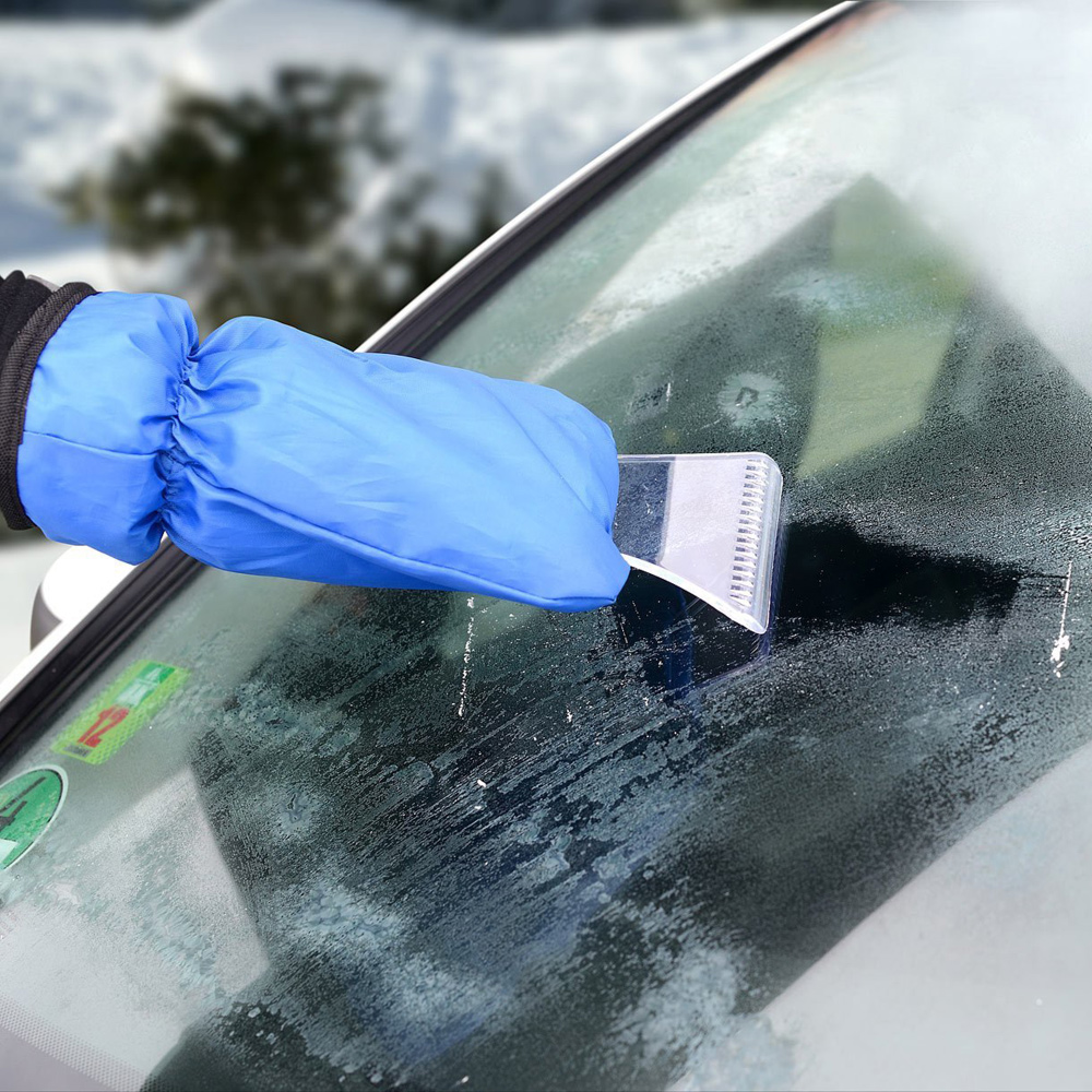 Eiskratzer mit Handschuh für Auto, wasserdichter warmer Eiskratzer