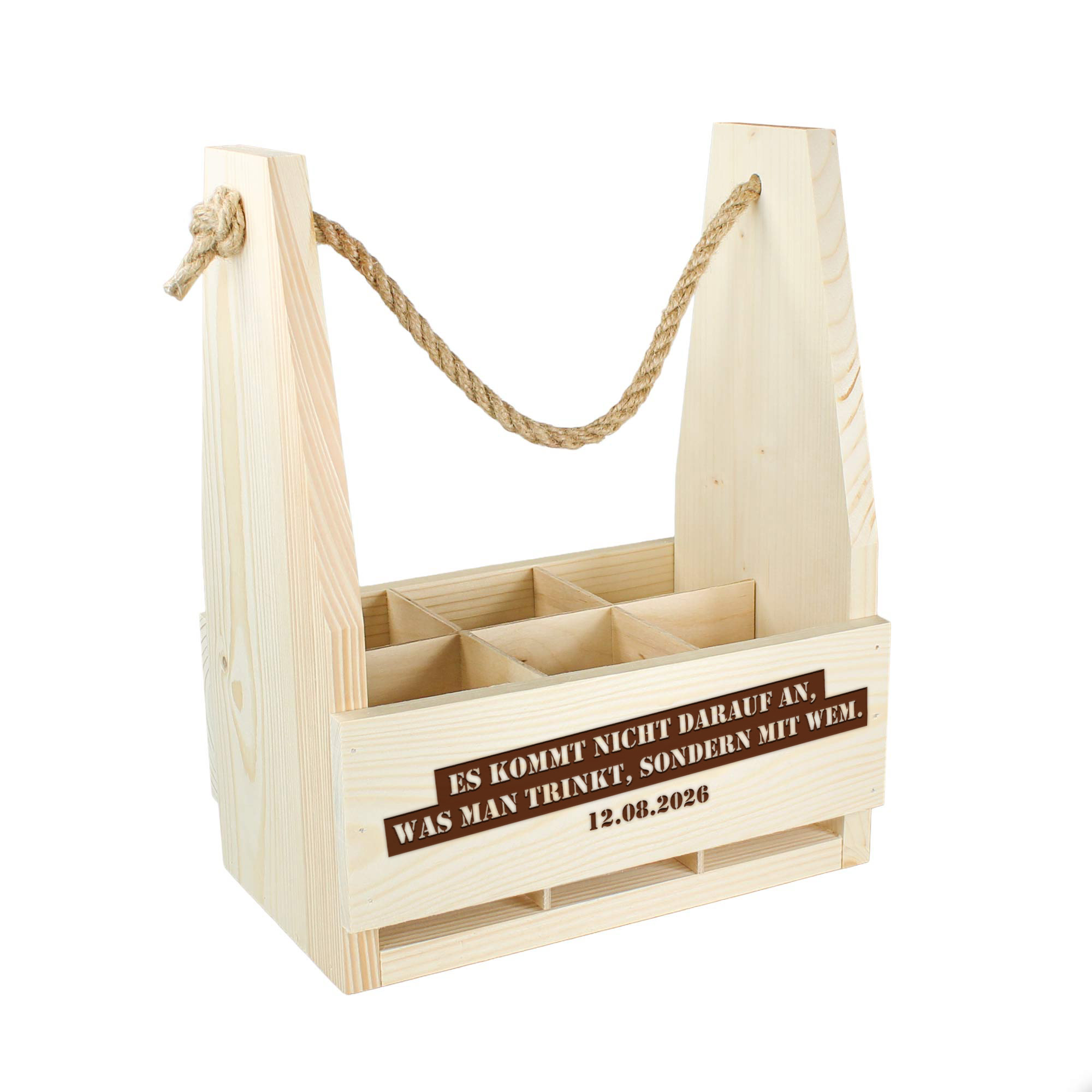 Flaschenträger mit Gravur - Trinkspruch