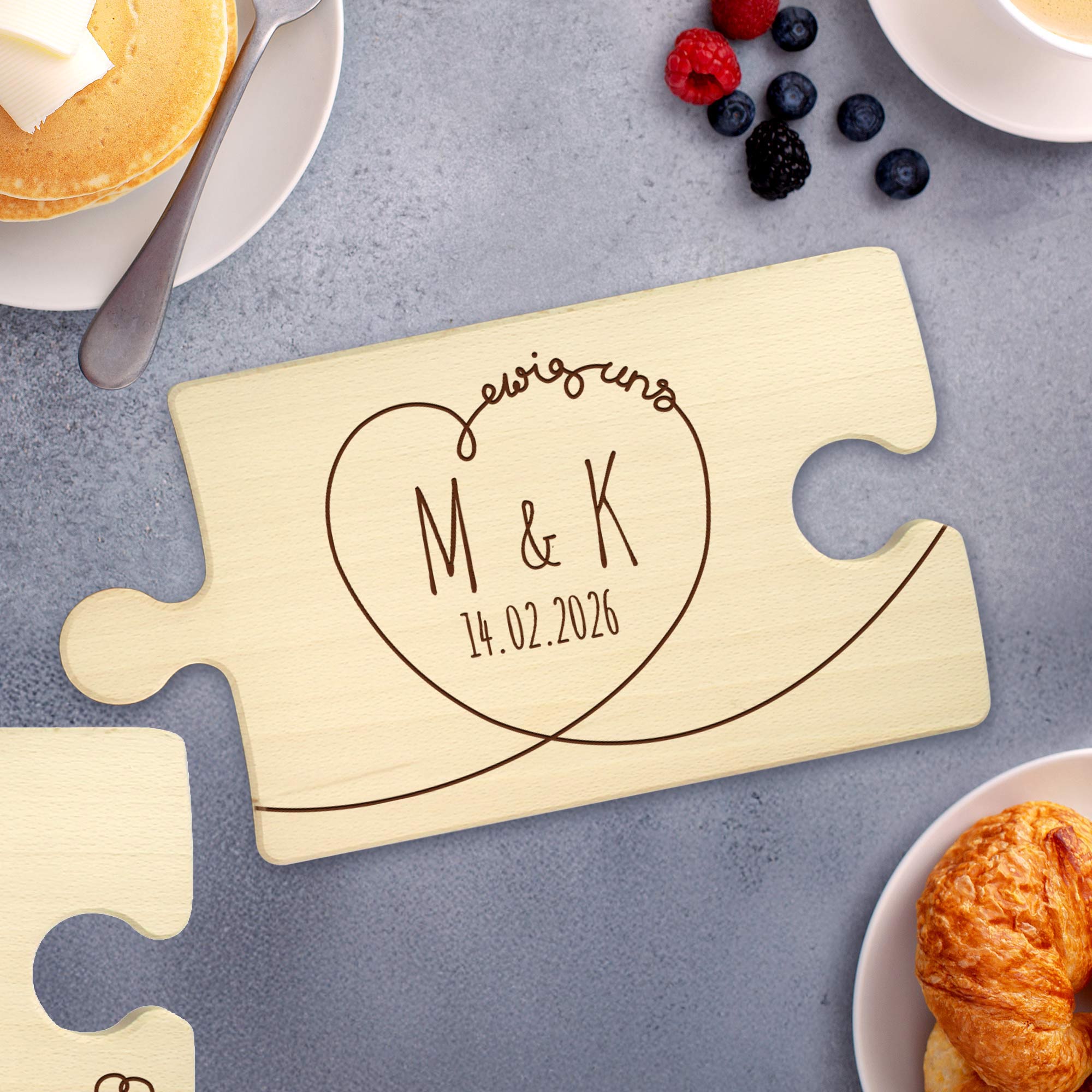 Personalisiertes Puzzle Brettchen Set - Ewig Dein Personalisiertes Puzzle Brettchen Set - Ewig Dein
