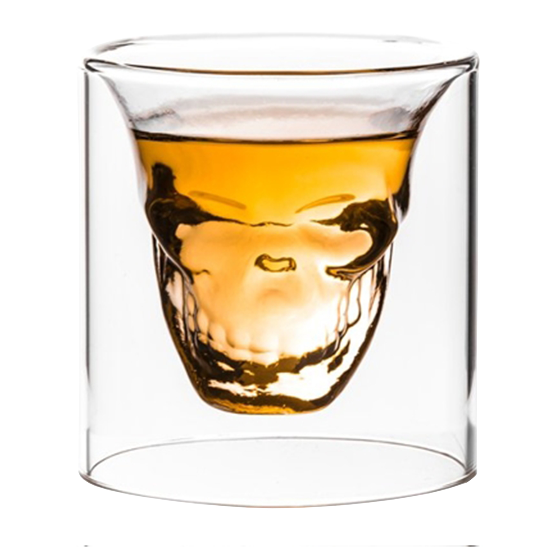 Doppelwandiges Schnapsglas - Totenkopf 3748 - 2