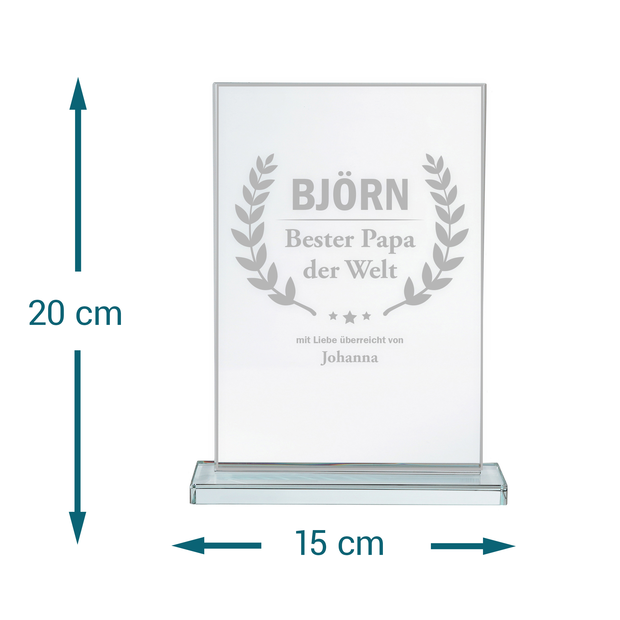Personalisierter Glaspokal - Auszeichnung für Besten Papa 2162-22-MZ - 6