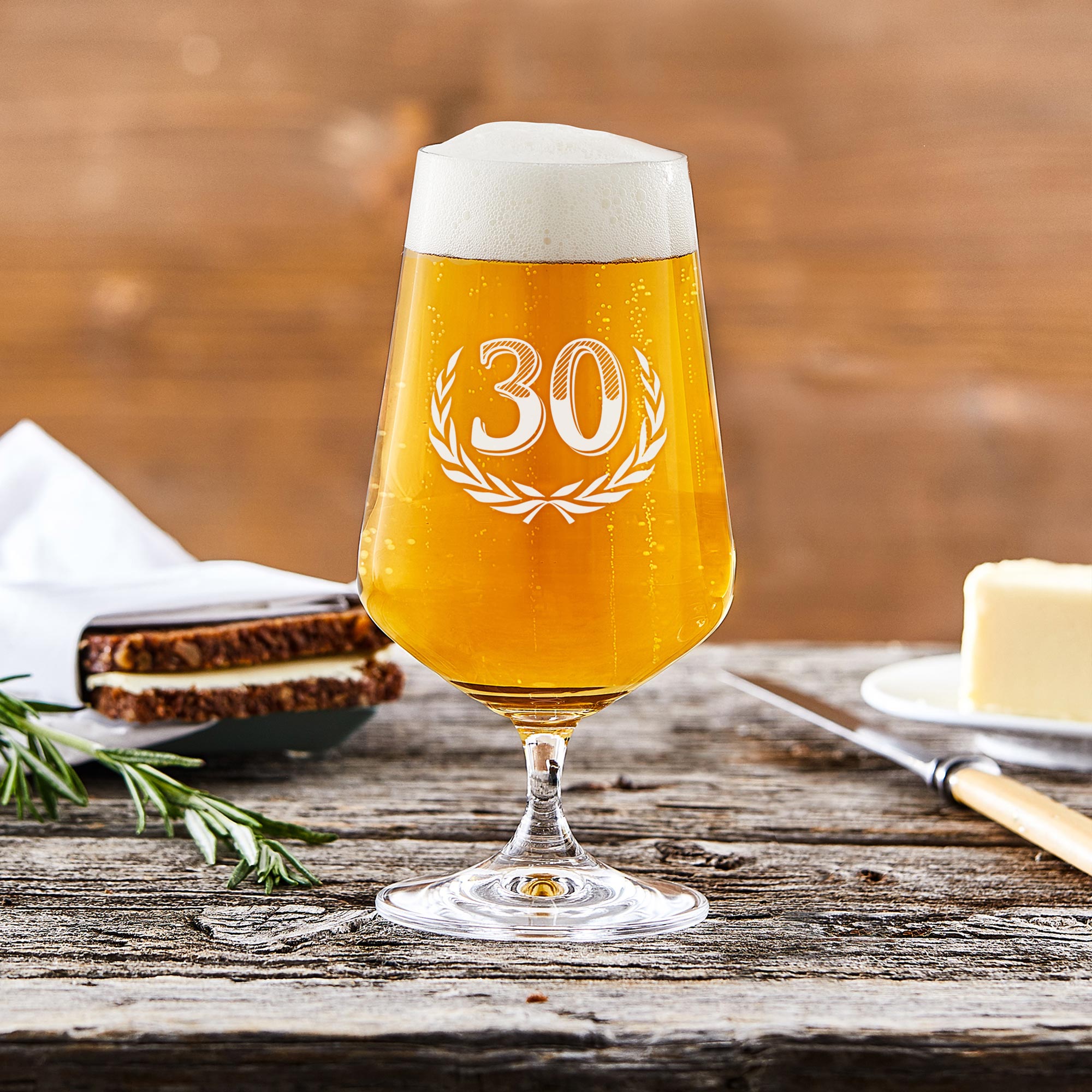 Bierglas mit Gravur zum 30. Geburtstag