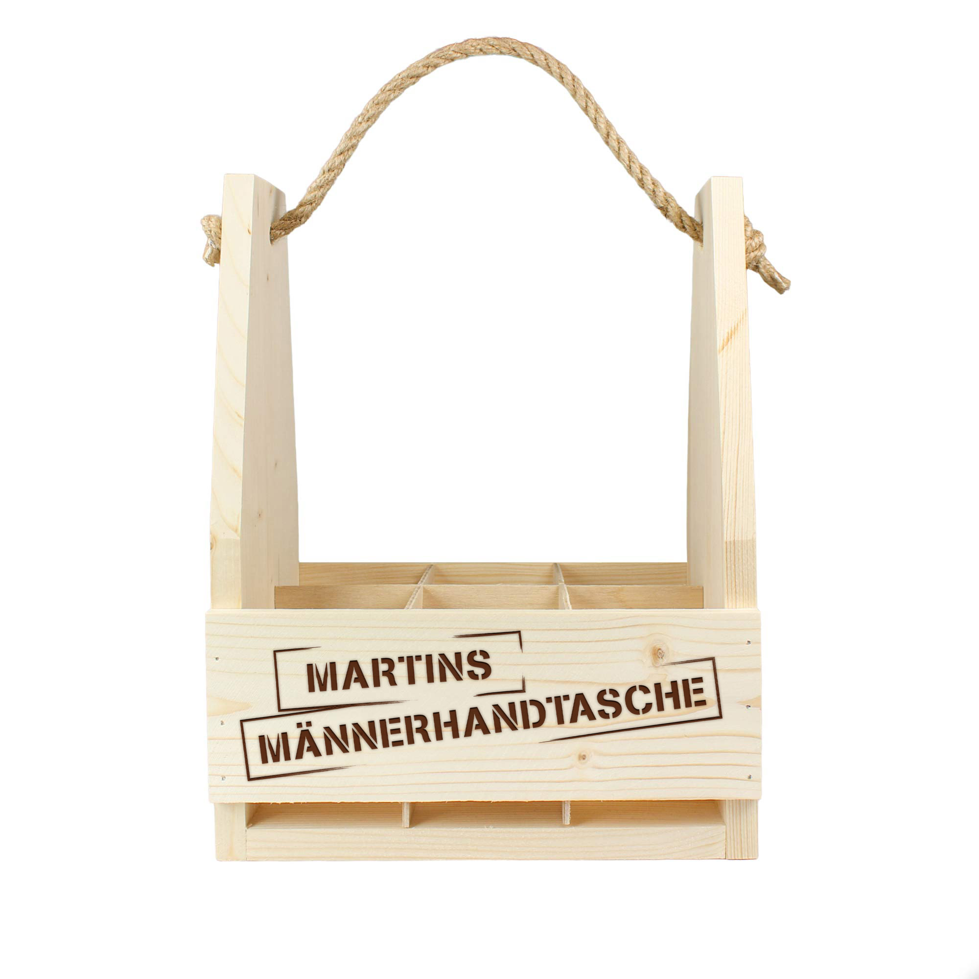 Flaschenträger mit Gravur - Männerhandtasche