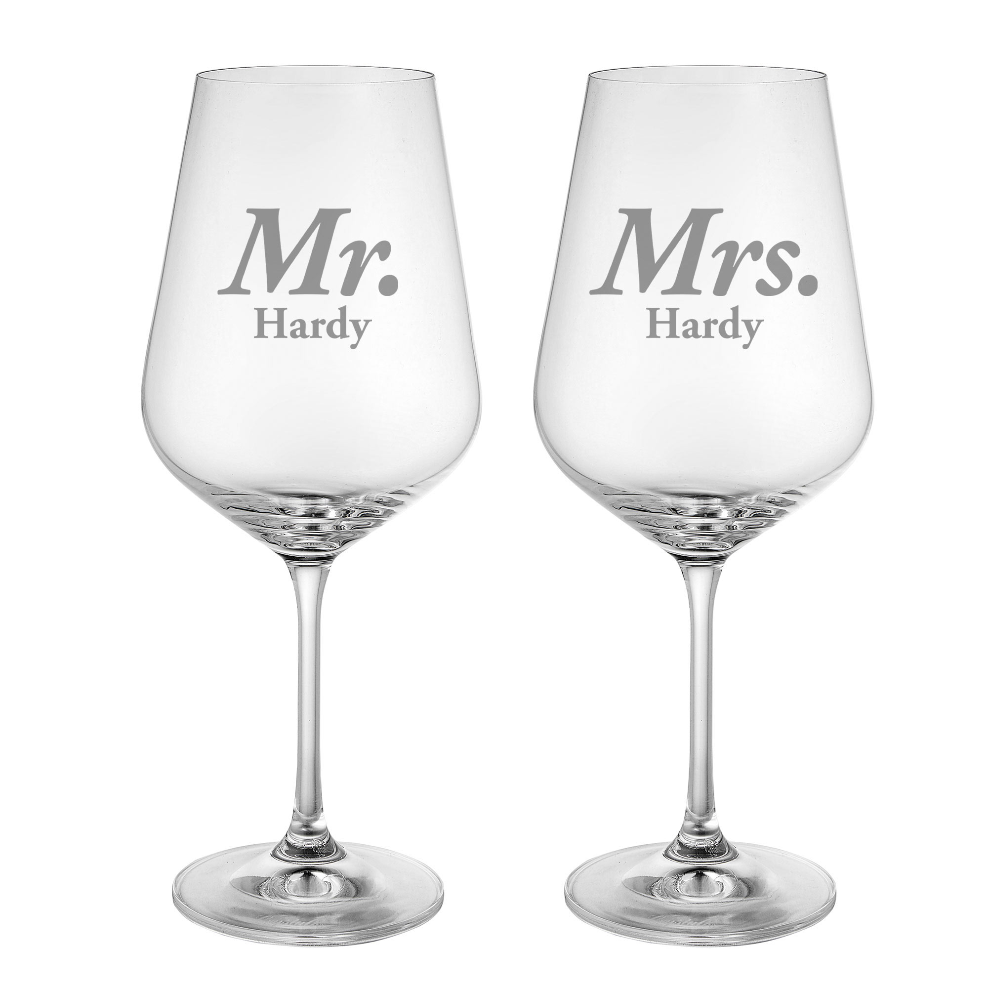 Weingläser - Mr and Mrs