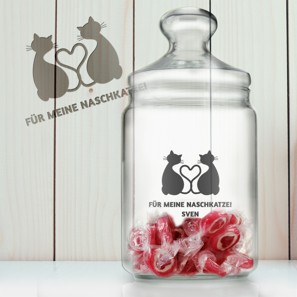 Bonbonglas mit Gravur - Naschkatze 2046 Bonbonglas mit Gravur - Naschkatze 2046