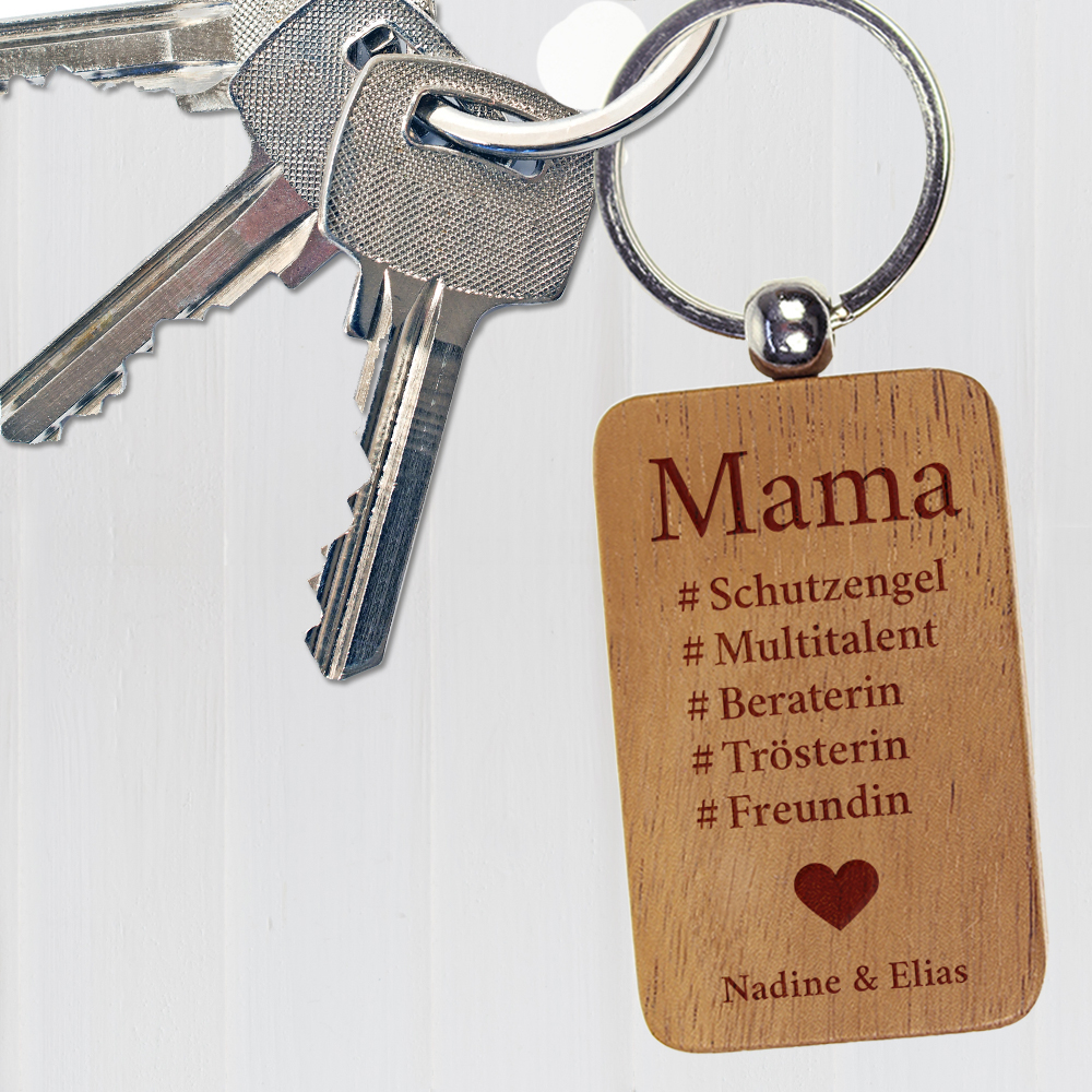Schlüsselanhänger graviert - Hashtag Mama 2443
