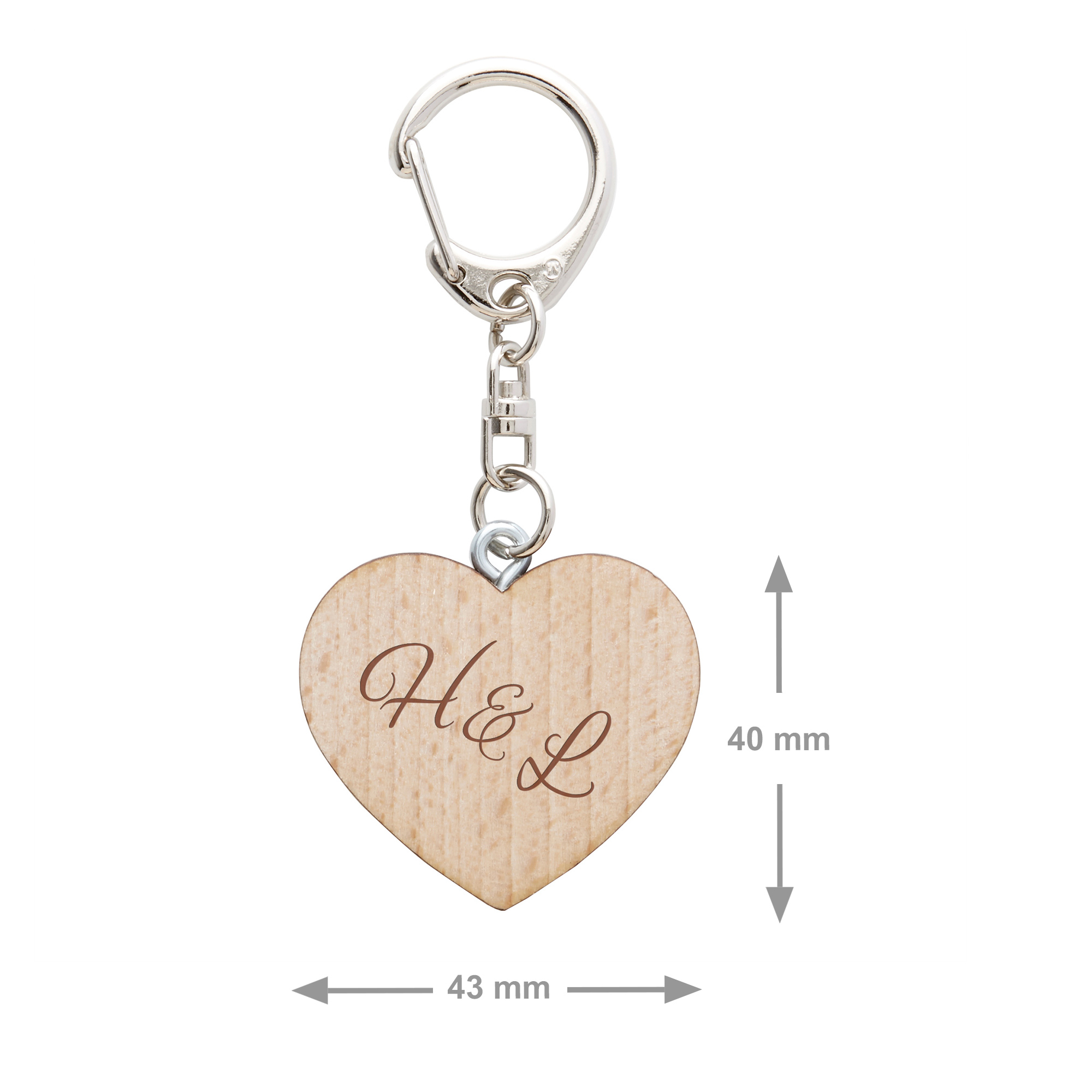 Schlüsselanhänger Holzherz - personalisiert
