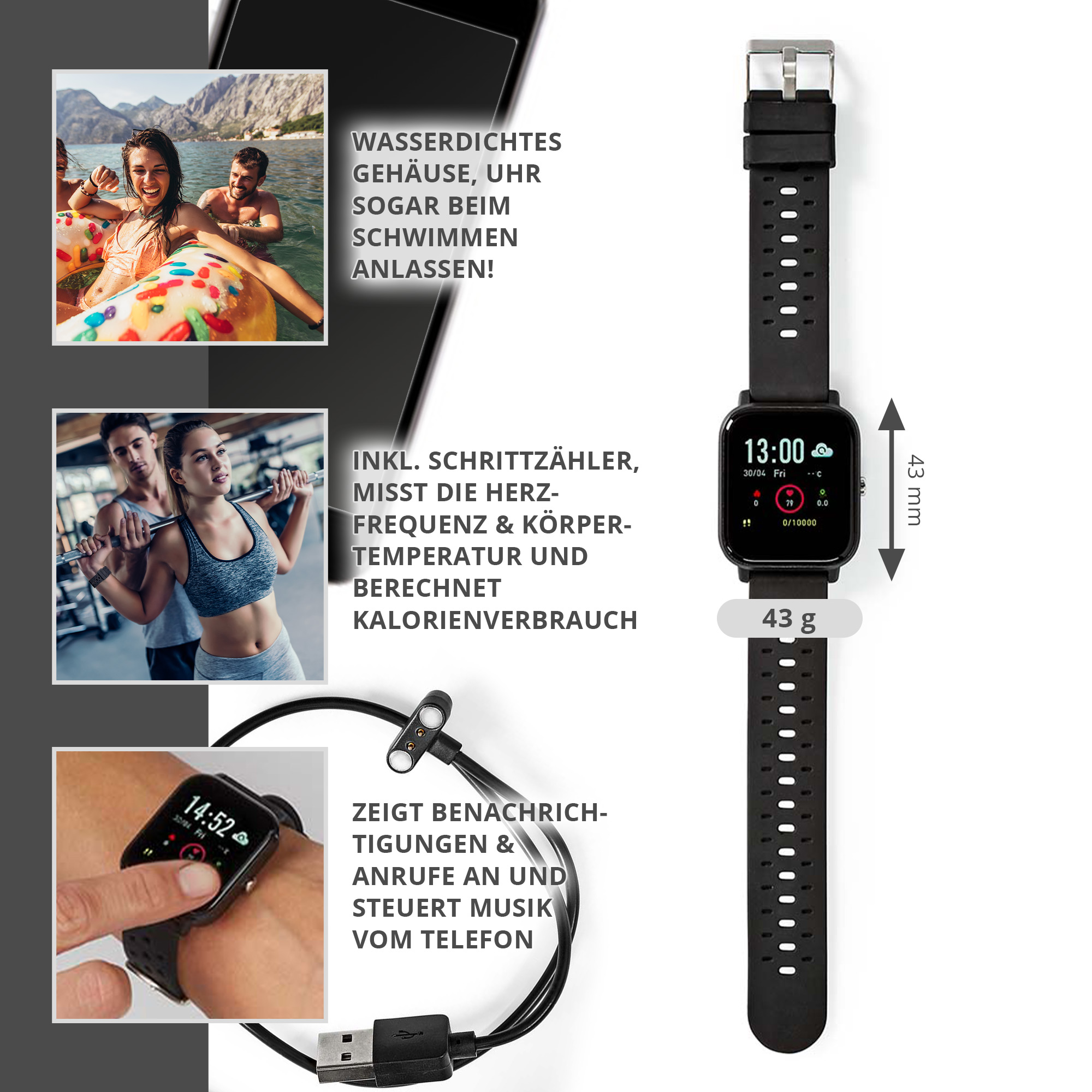 Smartwatch - Armband Sportuhr 2221-MZ - 1