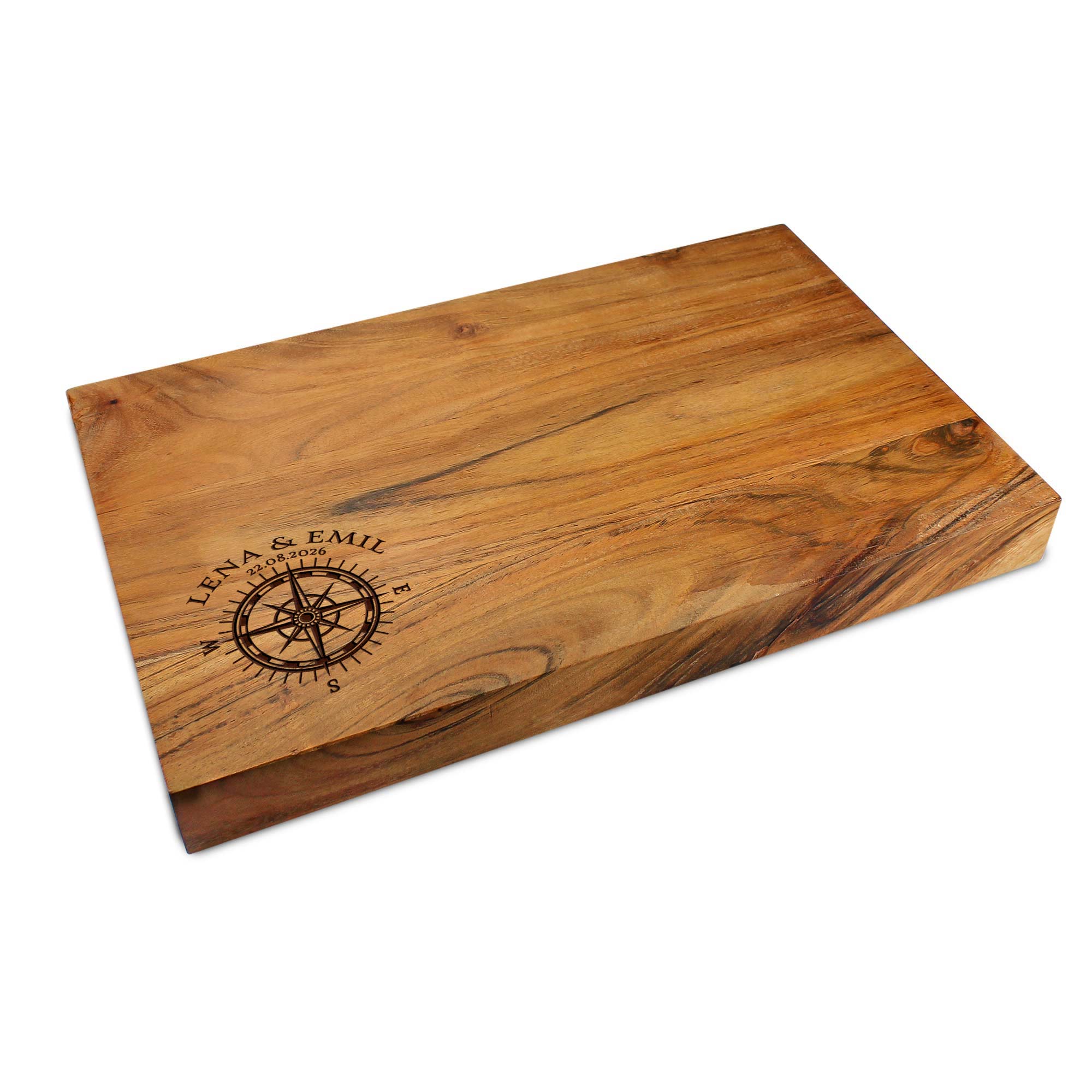 Schneideblock mit Griffmulden - Kompass Gravur Schneideblock mit Griffmulden - Kompass Gravur