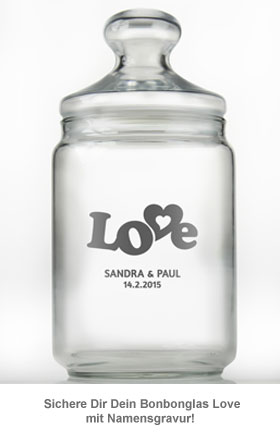 Bonbonglas mit Gravur - Love 2058 - 1