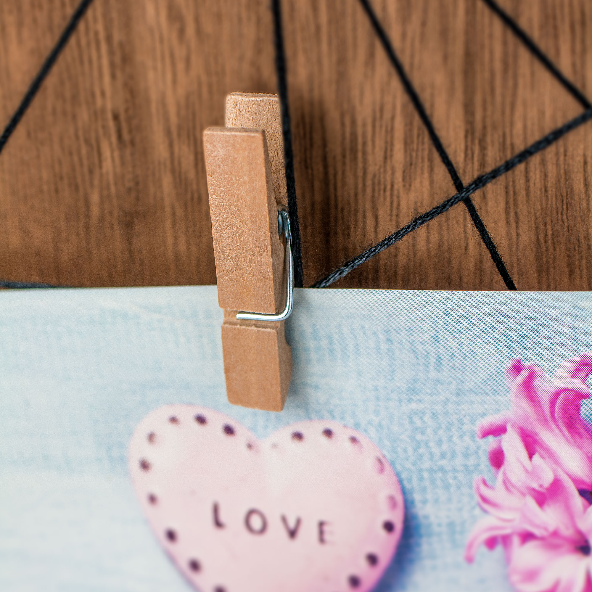 Holz Memoboard mit Fäden 3779 - 2