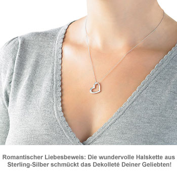 Halskette mit Herzanhänger aus Sterling-Silber 3188 - 1