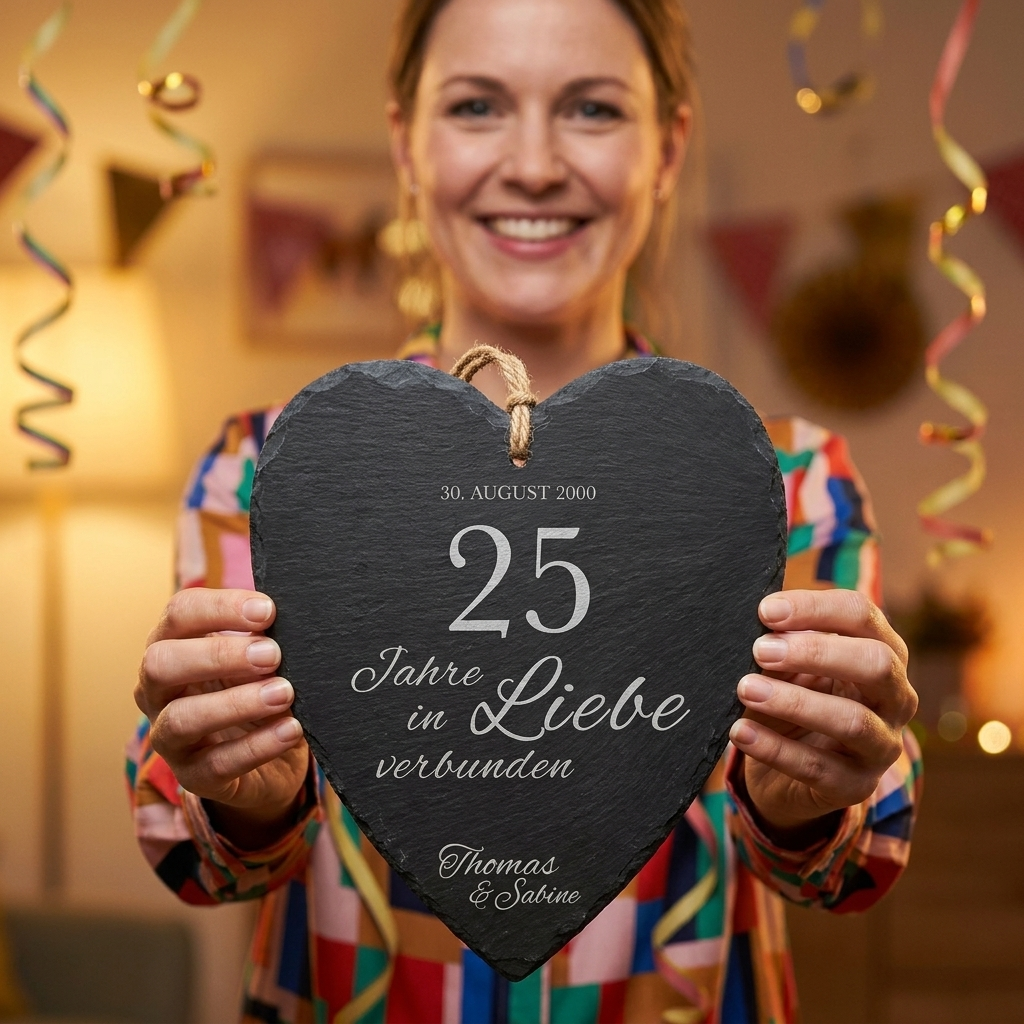 Schieferherz zur Silberhochzeit