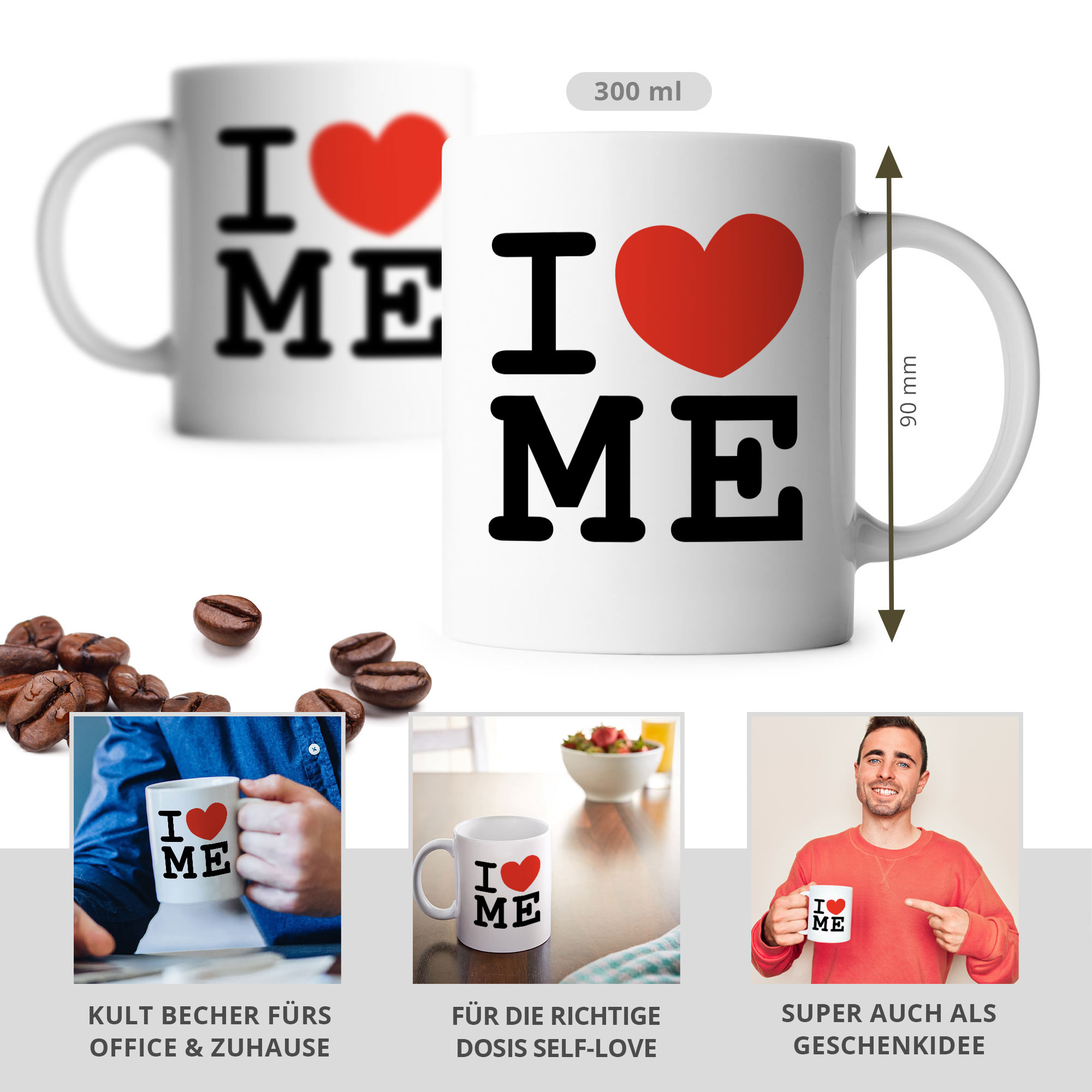 Kaffeetasse "I LOVE ME"