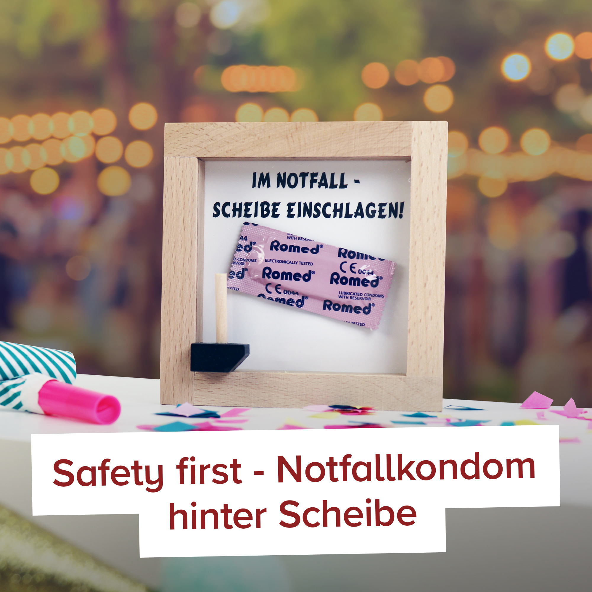 SCHERZARTIKEL NOTFALL Kondom lustiges Geschenk * Im Notfall-Scheibe  einschlagen EUR 4,99 - PicClick DE