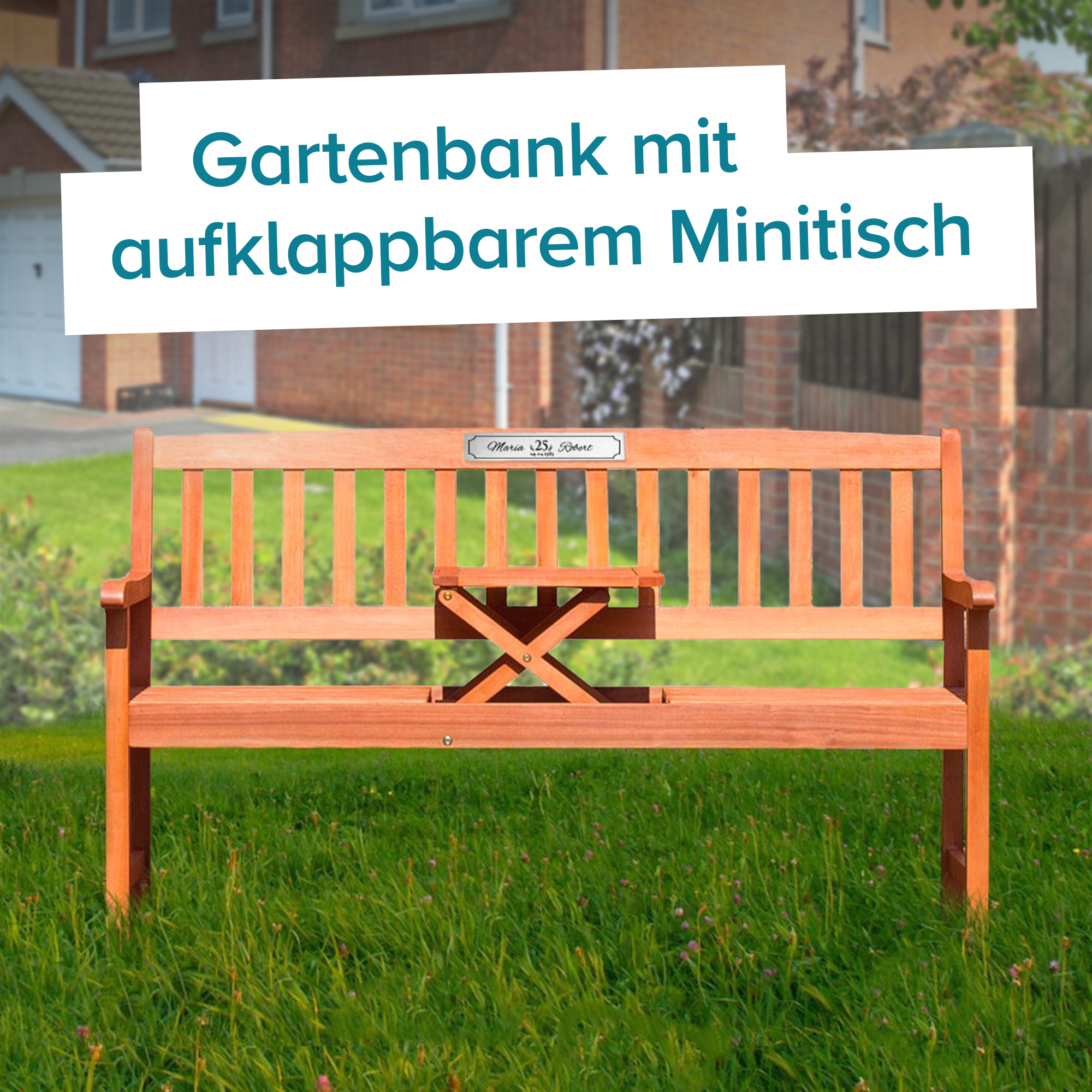 Personalisierte Hochzeitsbank zur Silberhochzeit 2123 - 3