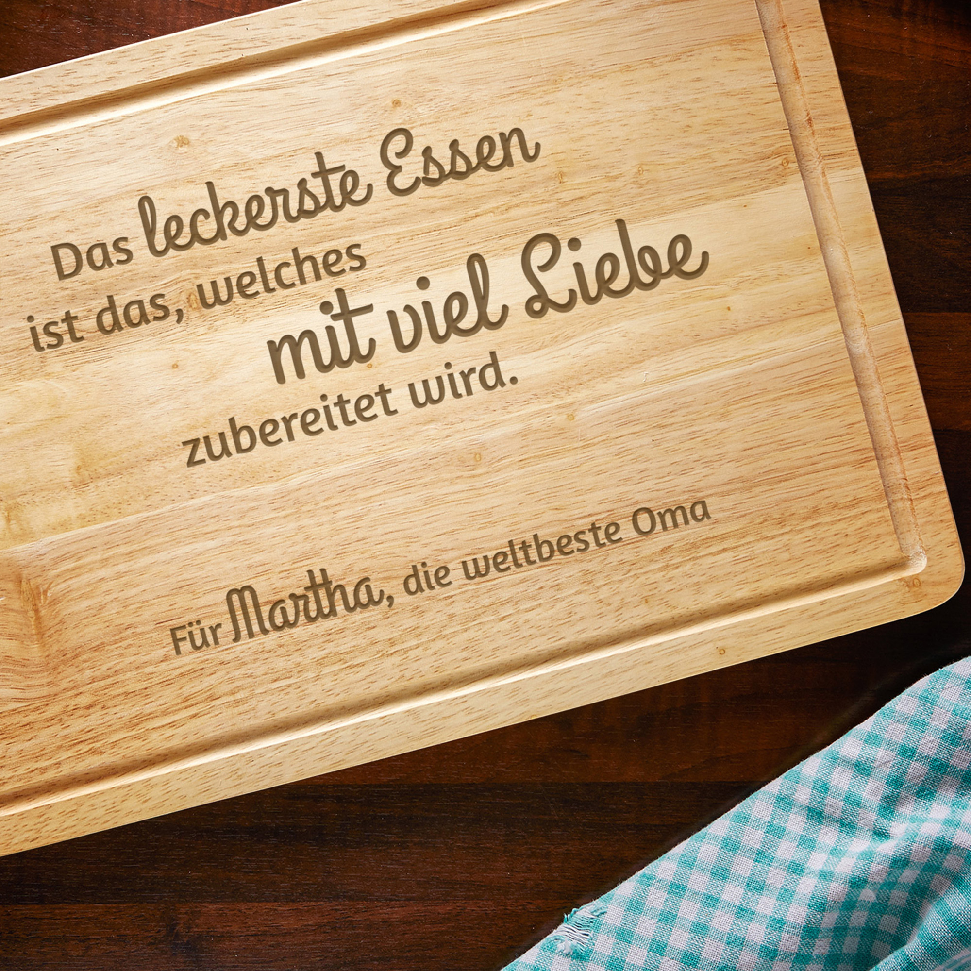 Schneidebrett mit Gravur - Oma kocht mit Liebe 2024 - 4